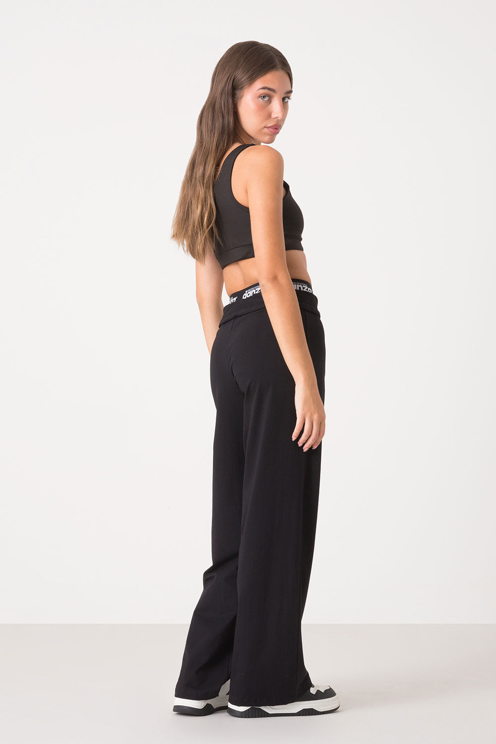 dimensione-danza-basic-pantalone-donna-in-jersey-stretch-con-elastico-jacquard image 2