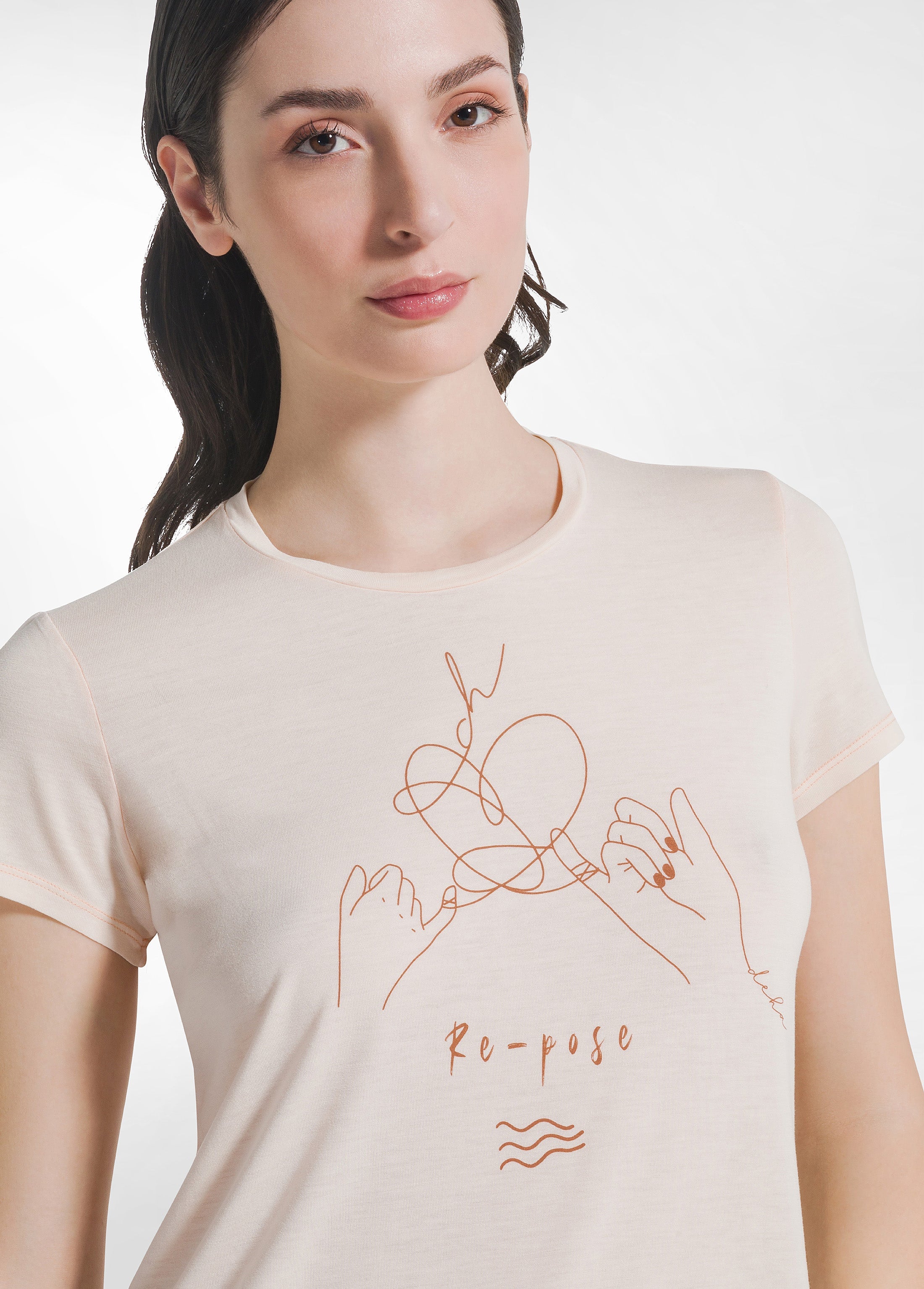 deha-t-shirt-viscosa-grafica-yoga-rosa-yoga-essentials-donna image 1