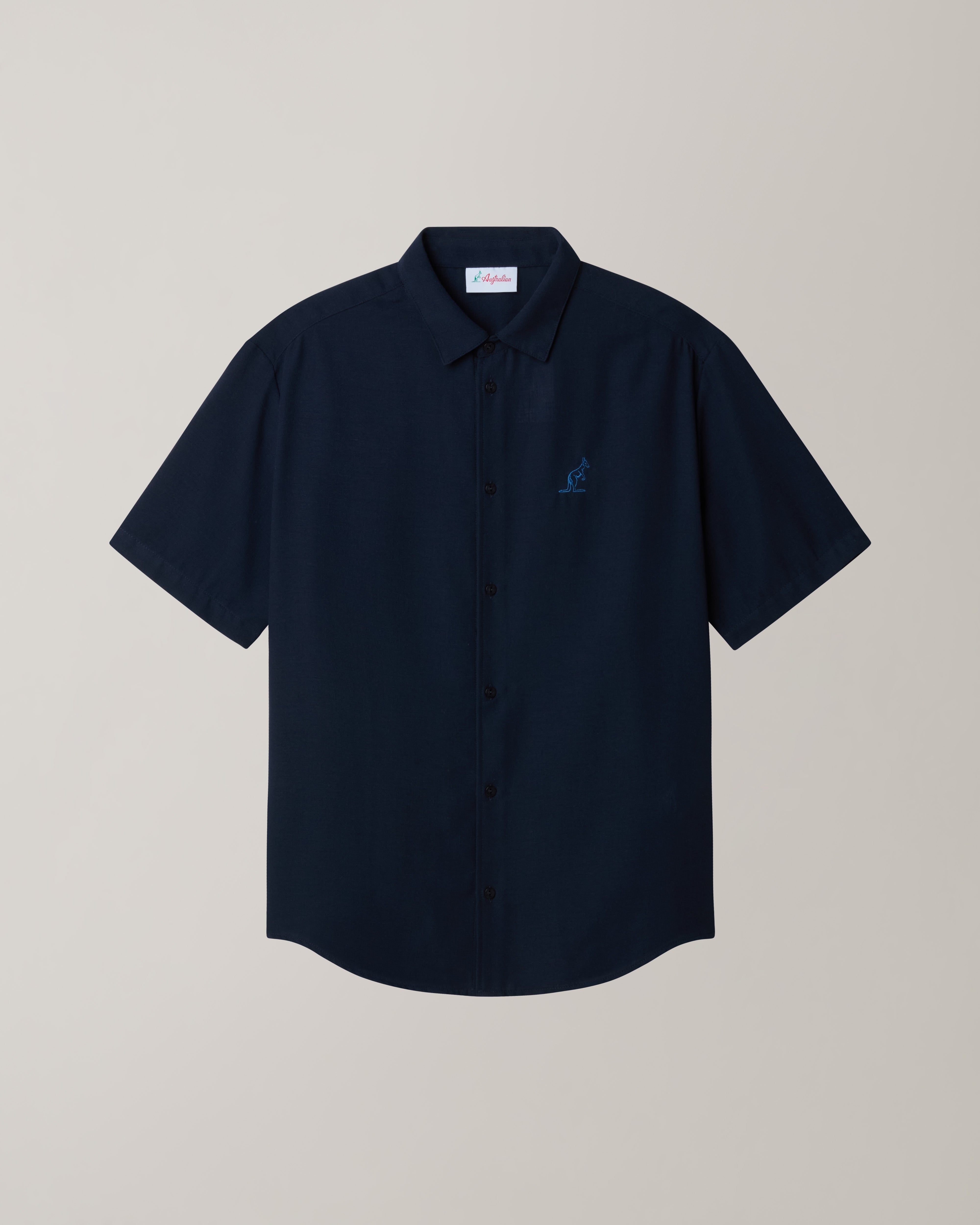 australian-doric-shirt-camicia-canvas-eclipse-blue-manica-corta image 5
