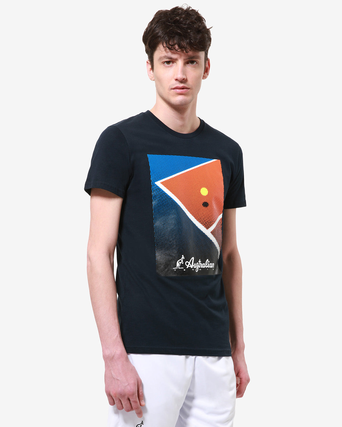 australian-court-graphic-t-shirt-maglietta-tennis-cotone-blu-navy image 1
