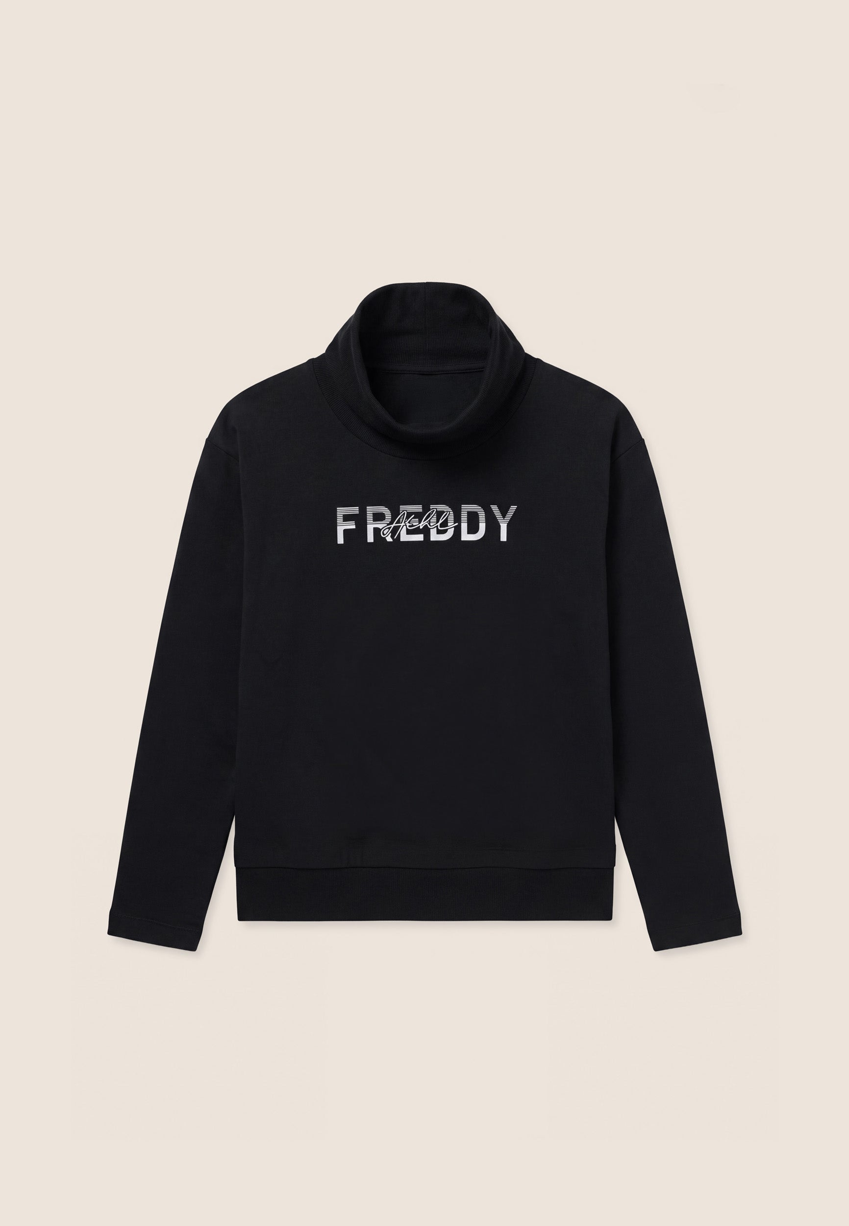 freddy-felpa-donna-collo-alto-effetto-2-in-1-in-cotone-elasticizzato image 1