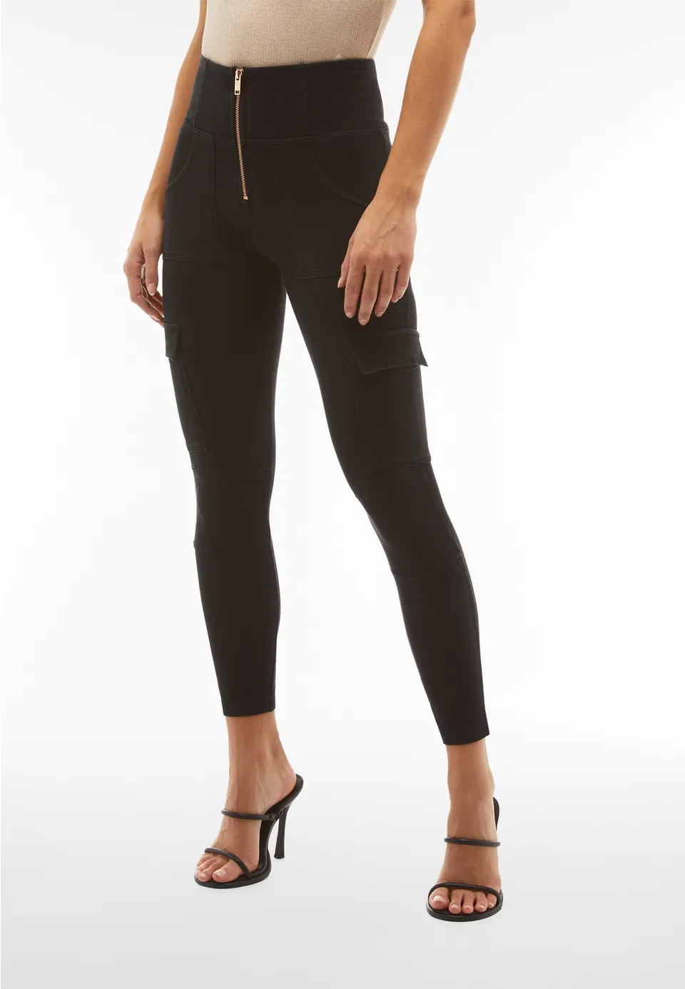 freddy-wr-up-jeggings-cargo-vita-alta-7-8-donna-effetto-denim image 1