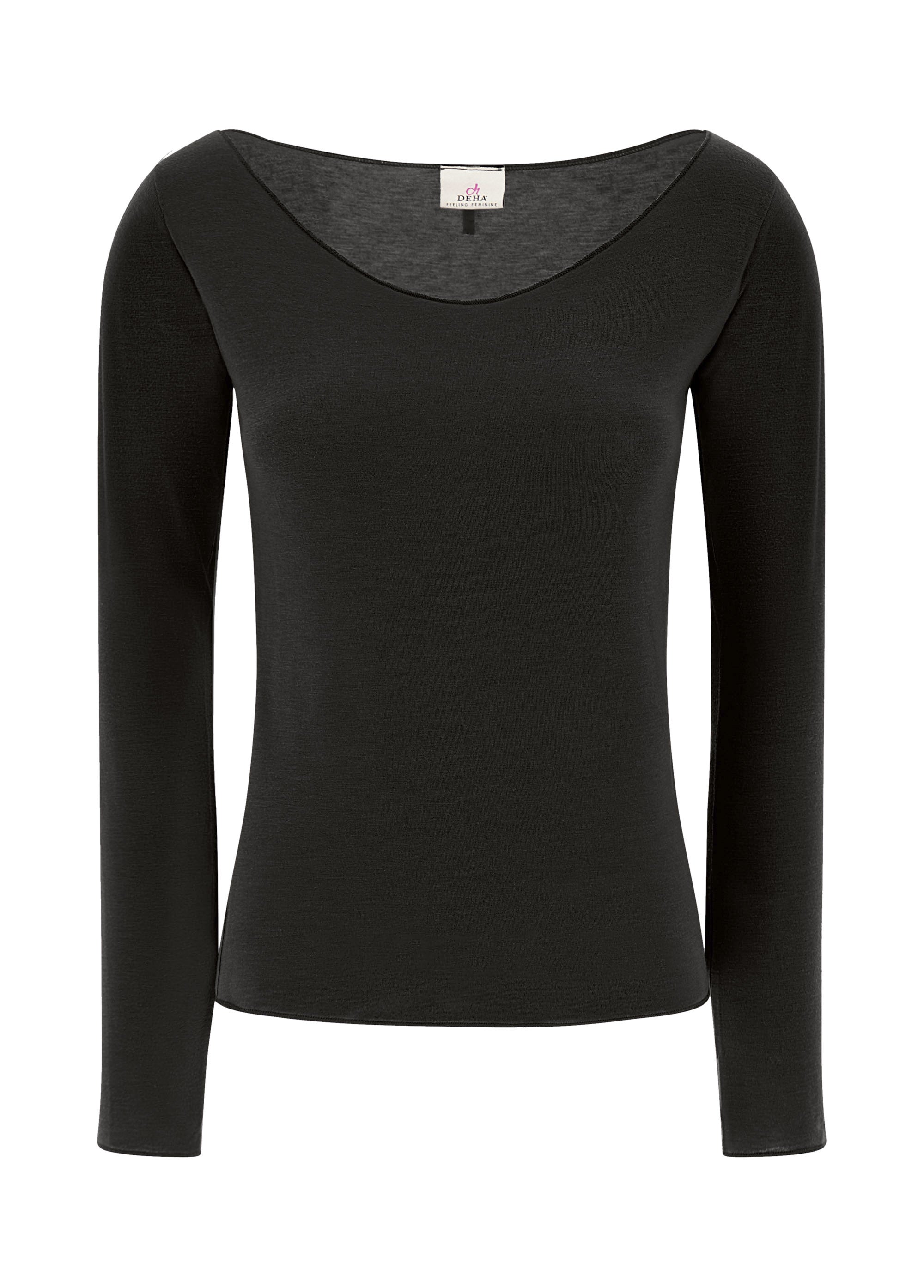 deha-maglietta-in-misto-cashmere-nero-t-shirt-donna image 5