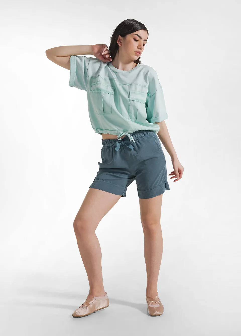 deha-shorts-in-twill-tencel-lyocell-blu image 1
