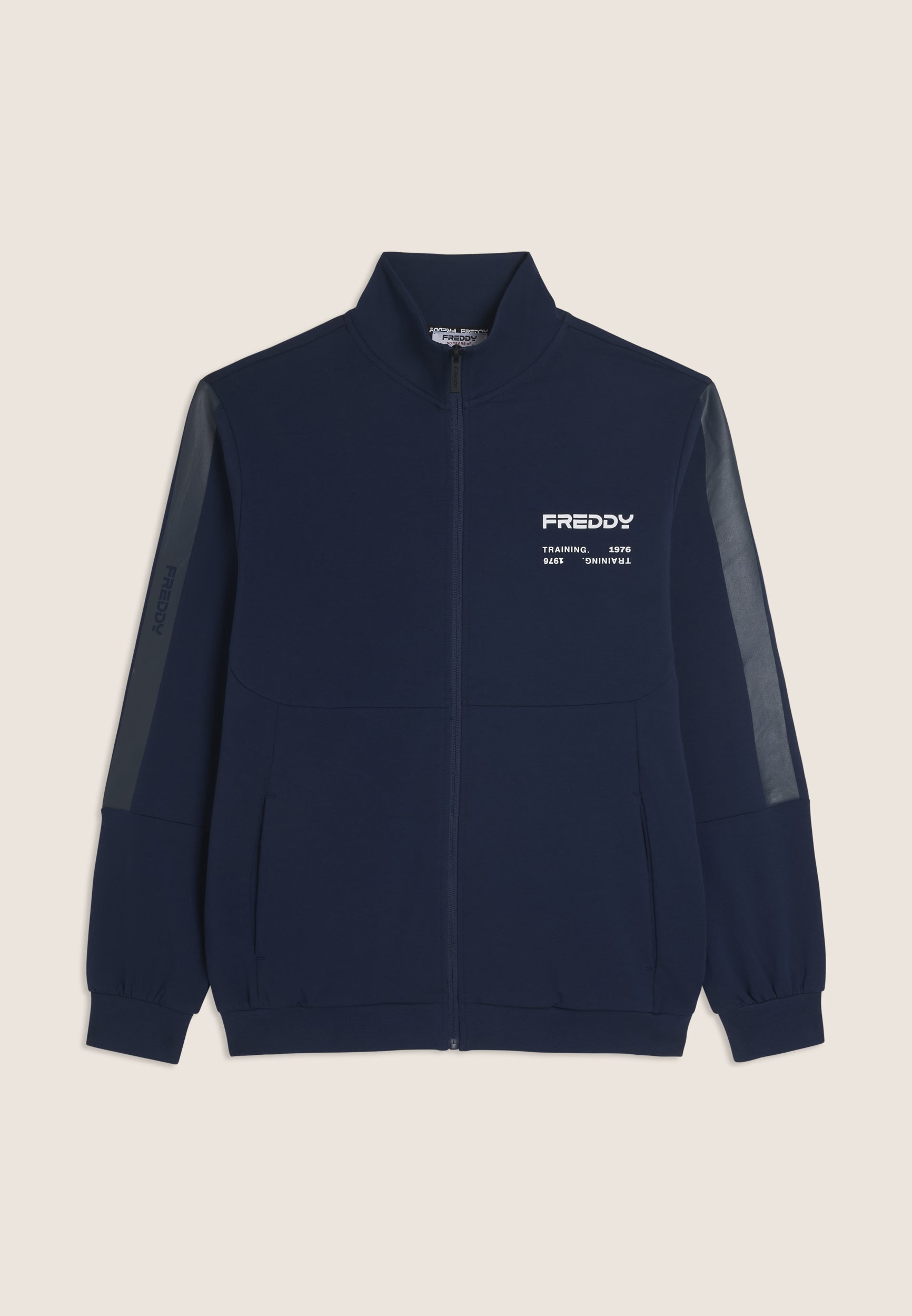 freddy-felpa-uomo-full-zip-con-cappuccio-dettagli-tono-su-tono image 4