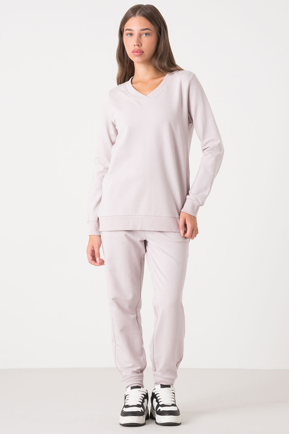 dimensione-danza-maxi-maglia-scollo-a-v-con-spacco-laterale-donna image 1