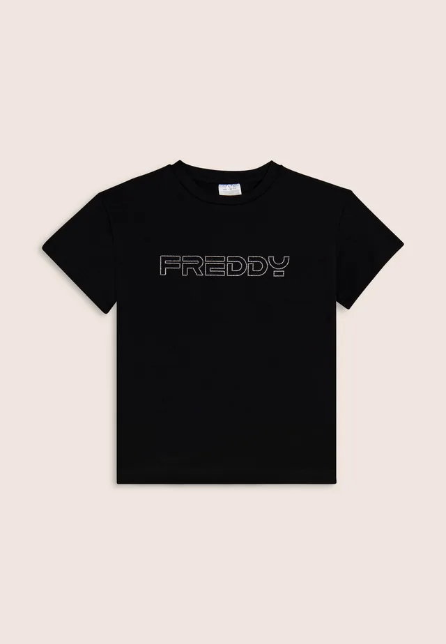 freddy-t-shirt-bambina-regular-con-logo-freddy-in-strass image 1