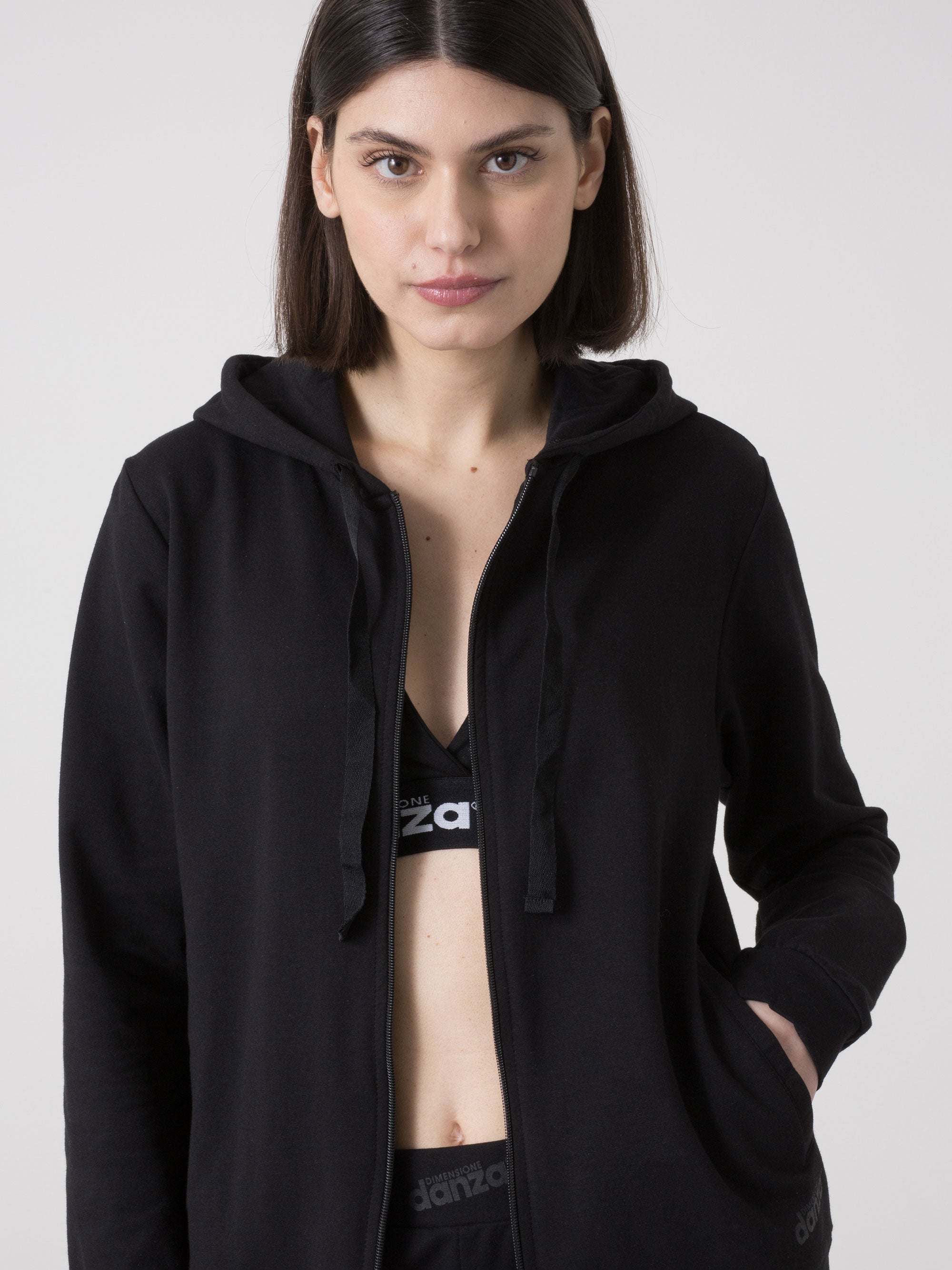 dimensione-danza-tuta-donna-full-zip-con-cappuccio-in-felpa-completo-felpa-panta image 4