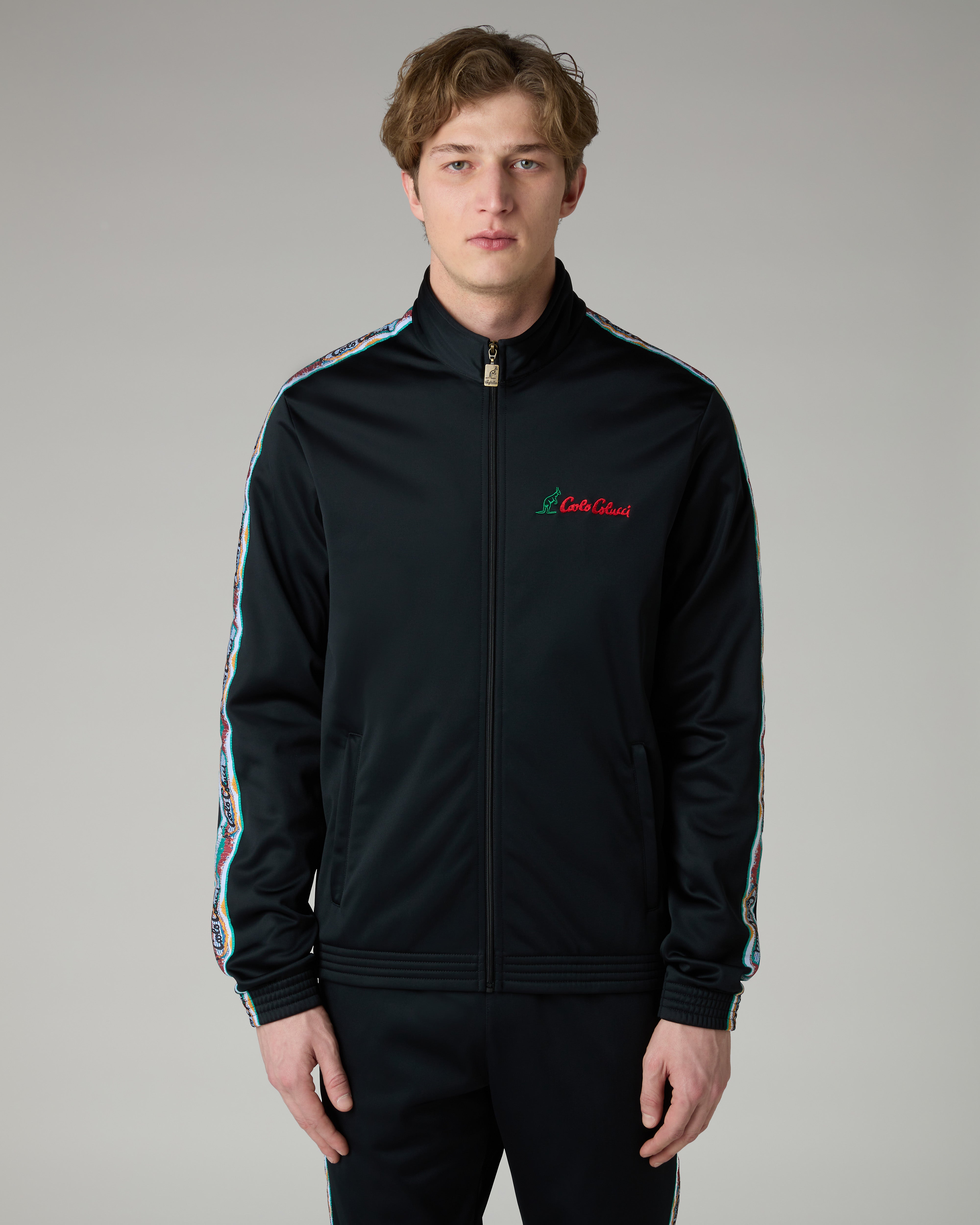 australian-color-tape-track-jacket-giacca-in-acetato-nero image 1