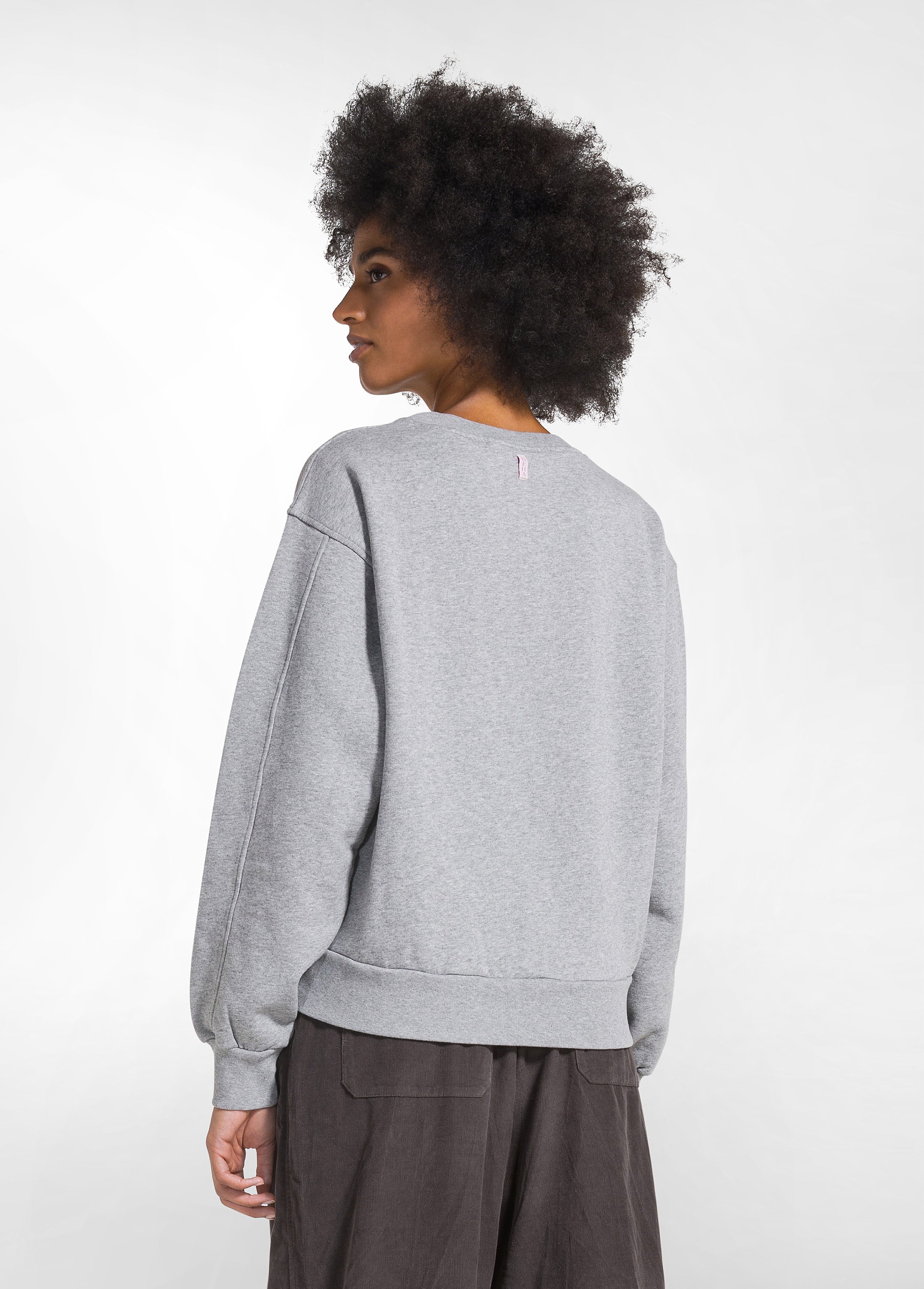 deha-d52141-felpa-girocollo-in-cotone-organico-grigio image 2