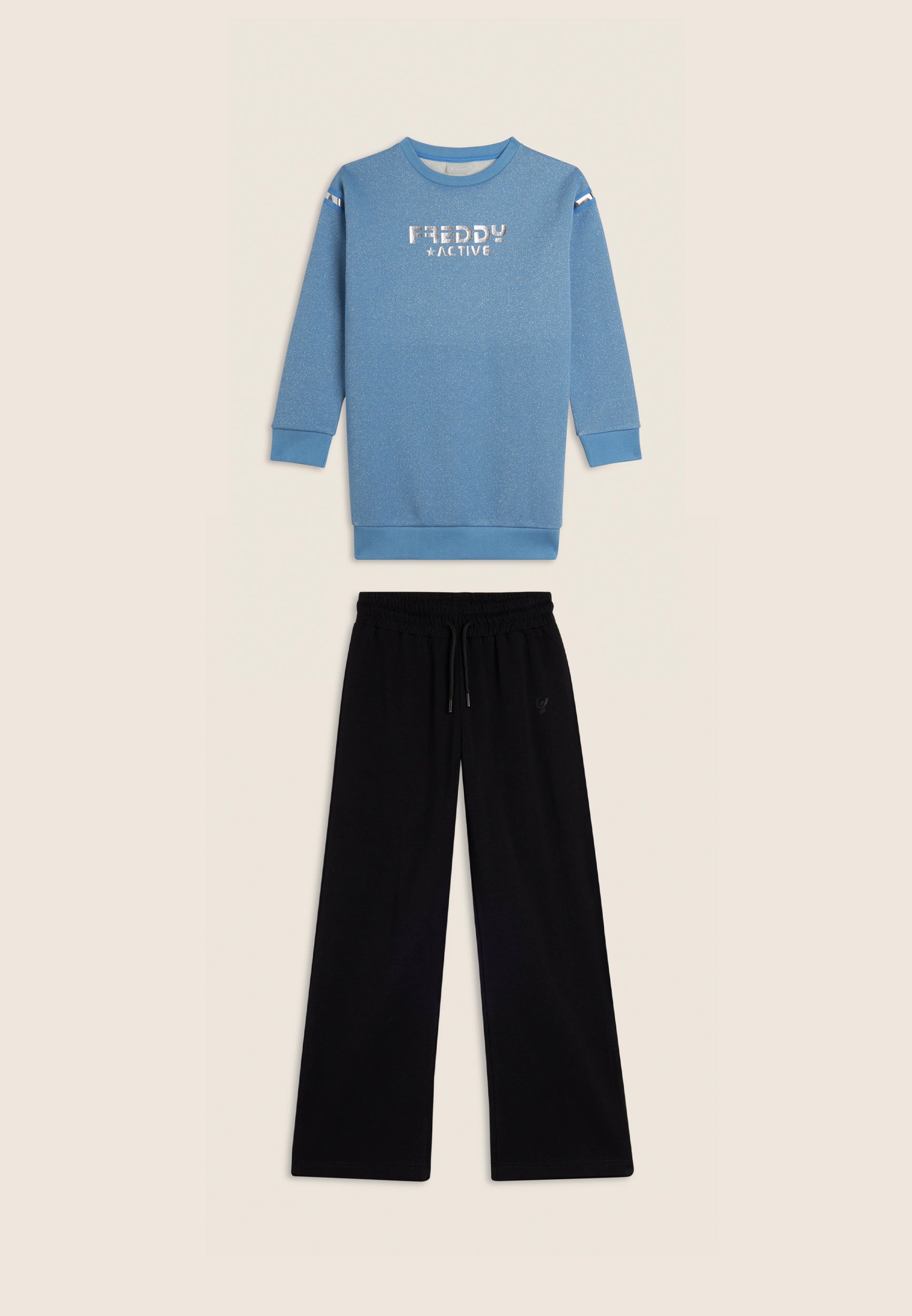 freddy-pantaloni-sportivi-bambina-gamba-ampia-con-spacchi-laterali-e-coulisse image 1