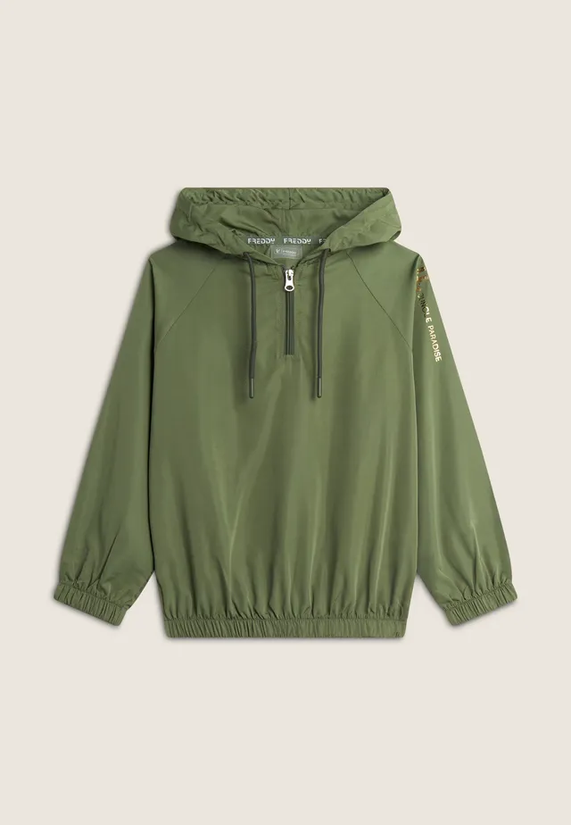 freddy-giacca-soft-shell-bambina-cappuccio-mezza-zip-giacca-antivento-ragazza image 1