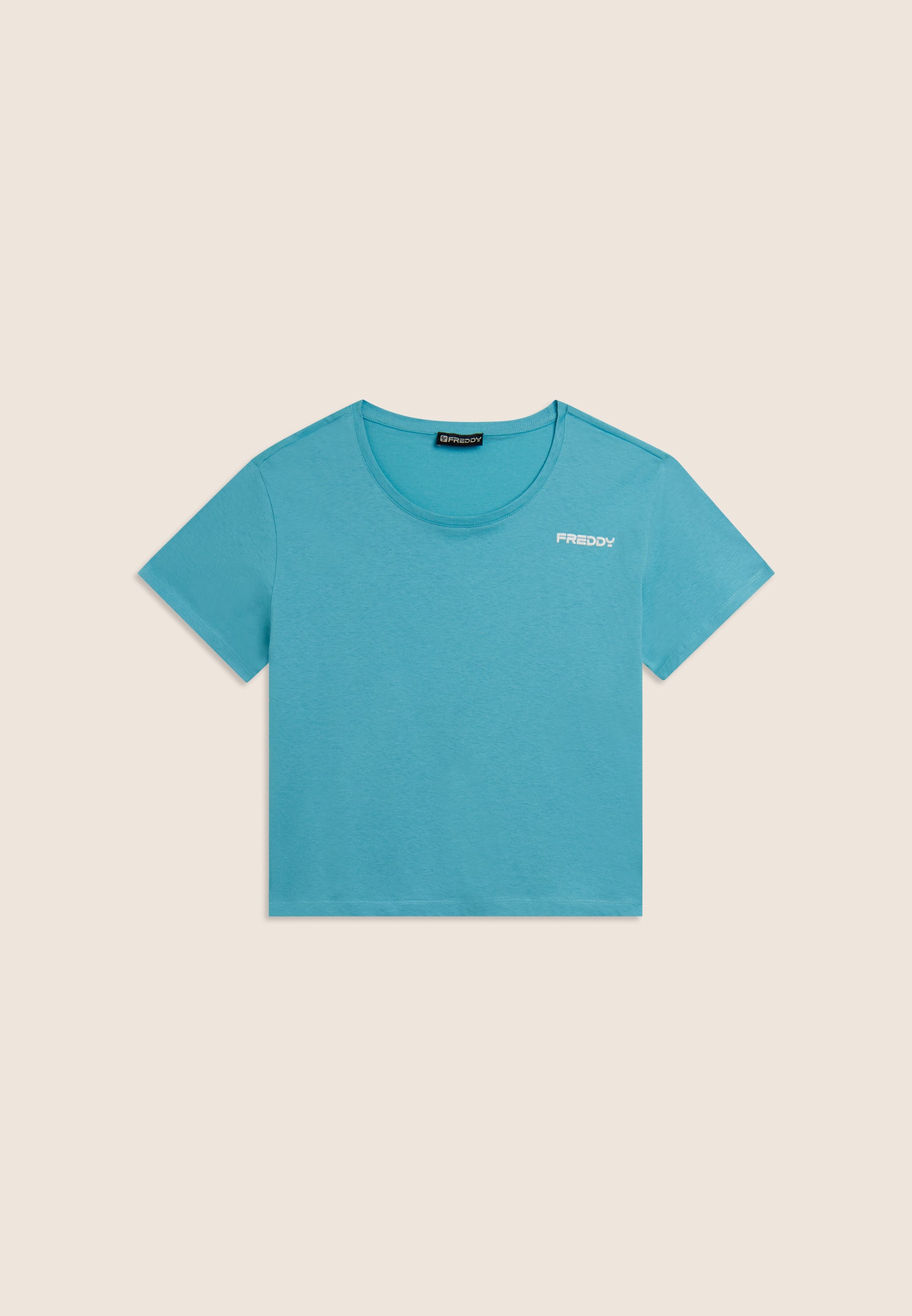 freddy-t-shirt-manica-corta-cropped-con-piccolo-logo-t-shirt-donna-cotone image 5