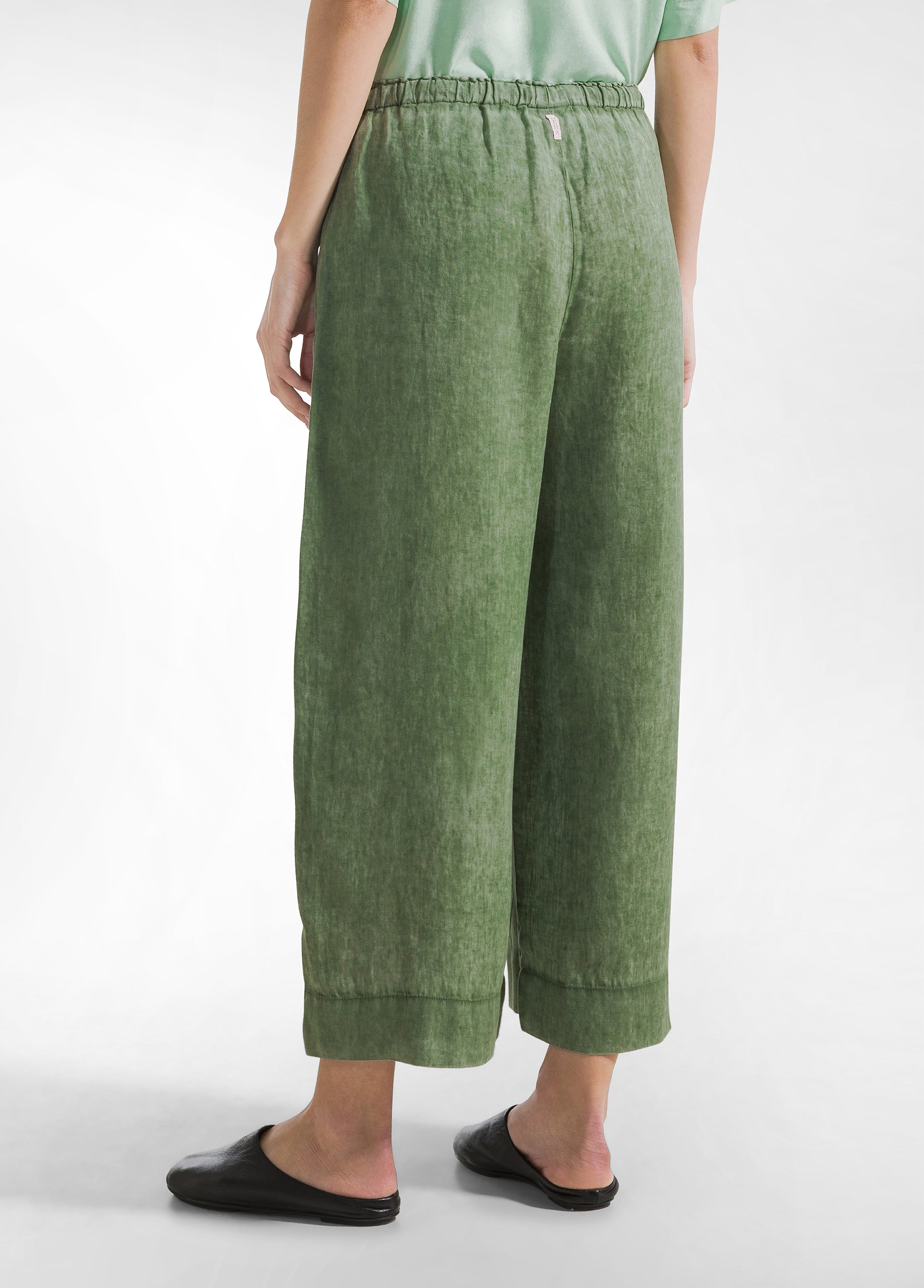 deha-pantalone-cropped-in-lino-effetto-sfumato-verde image 3