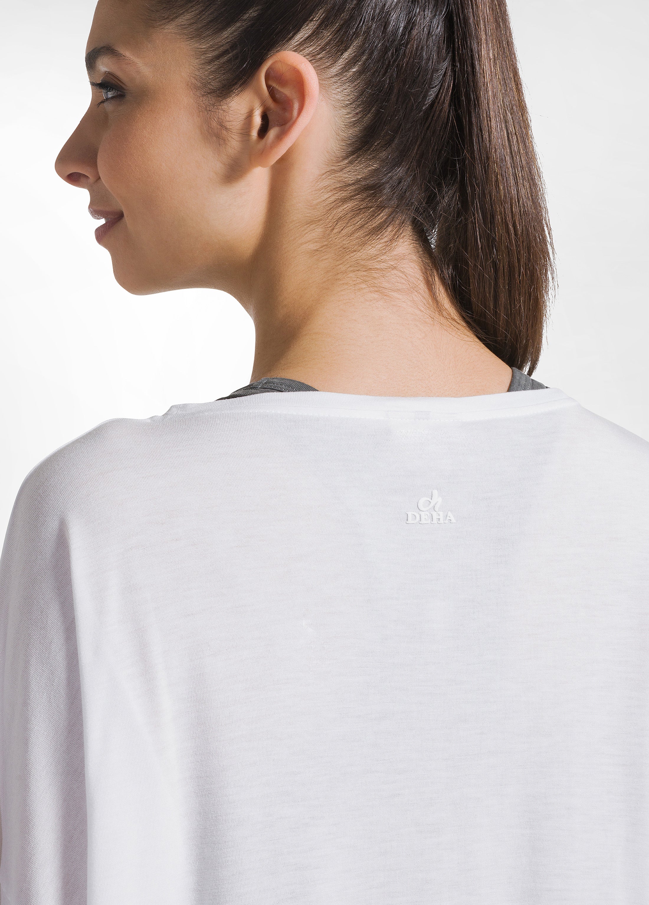 deha-d42044-t-shirt-yoga-oversize-tinta-unita-bianco image 3