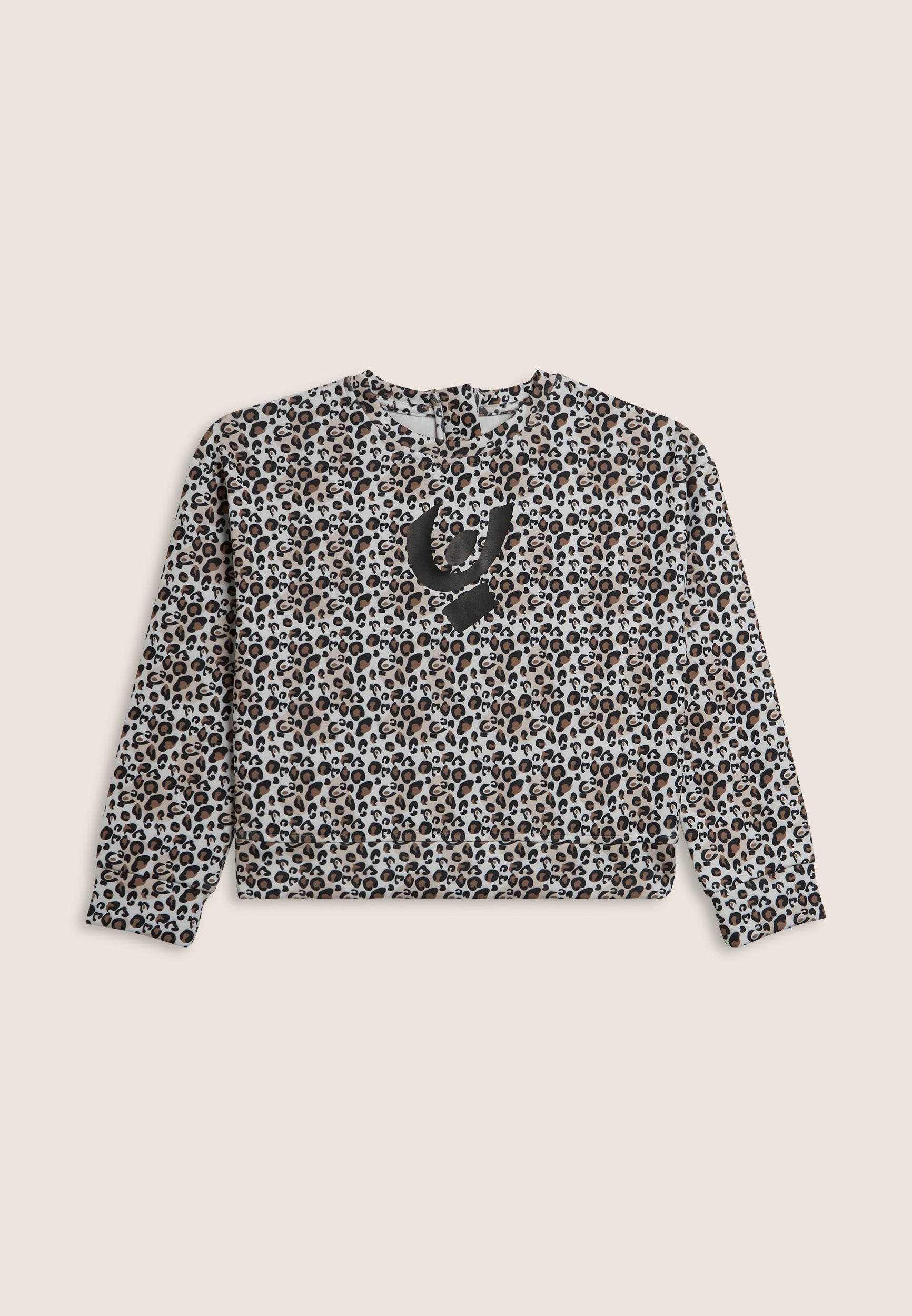 freddy-felpa-cropped-bambina-animalier-con-zip-posteriore-e-logo-omino image 1