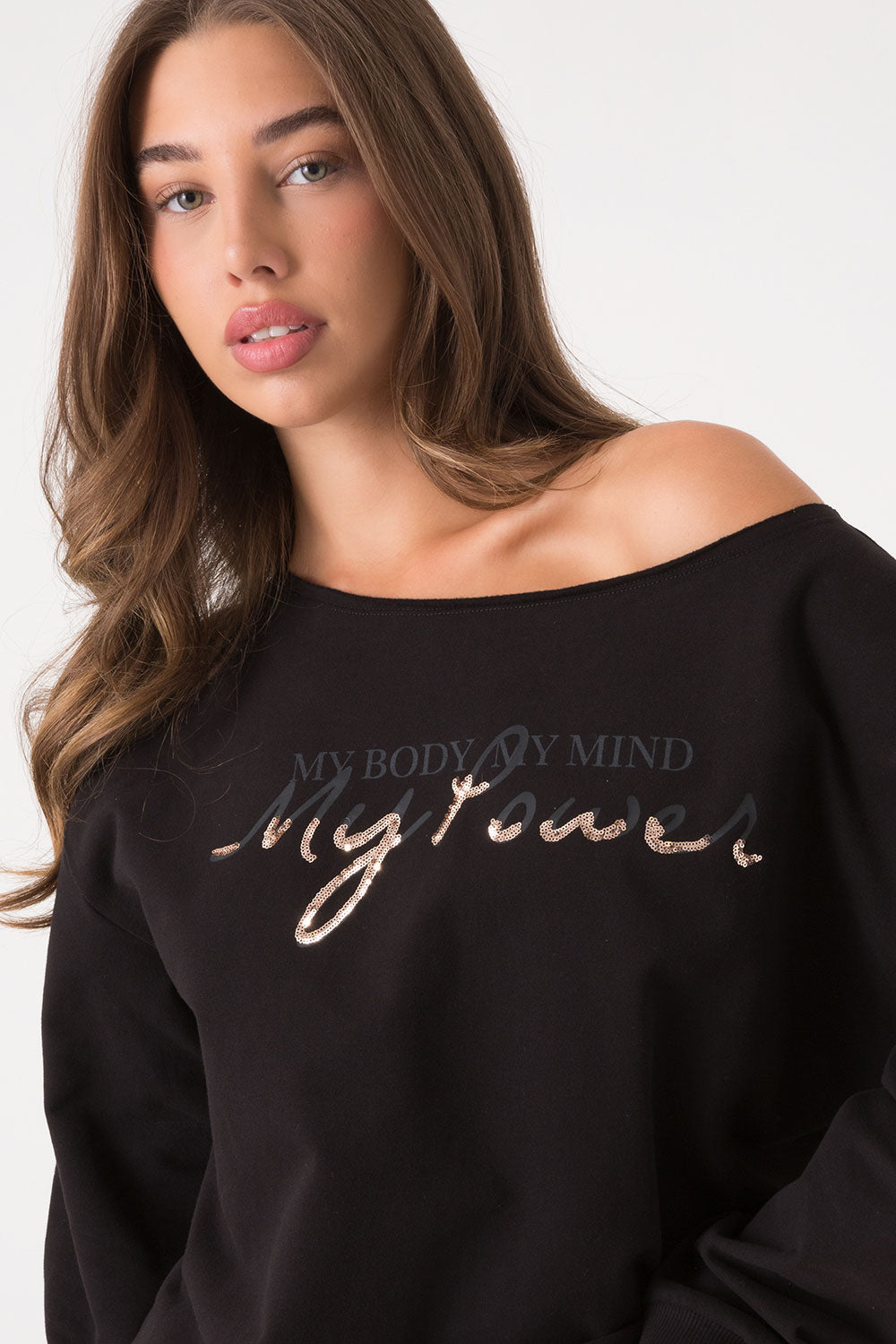 dimensione-danza-maglia-felpa-modal-stretch-donna-scollo-a-barca-animalier image 4