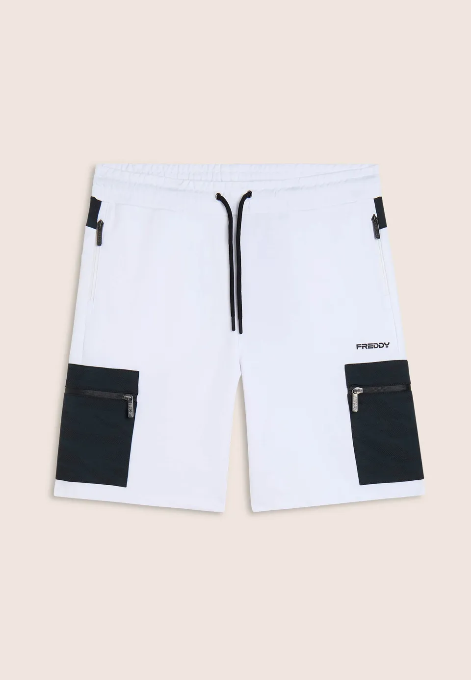 freddy-pantaloni-corti-sportivi-bermuda-french-terry-tasche-zip-fantasia image 1