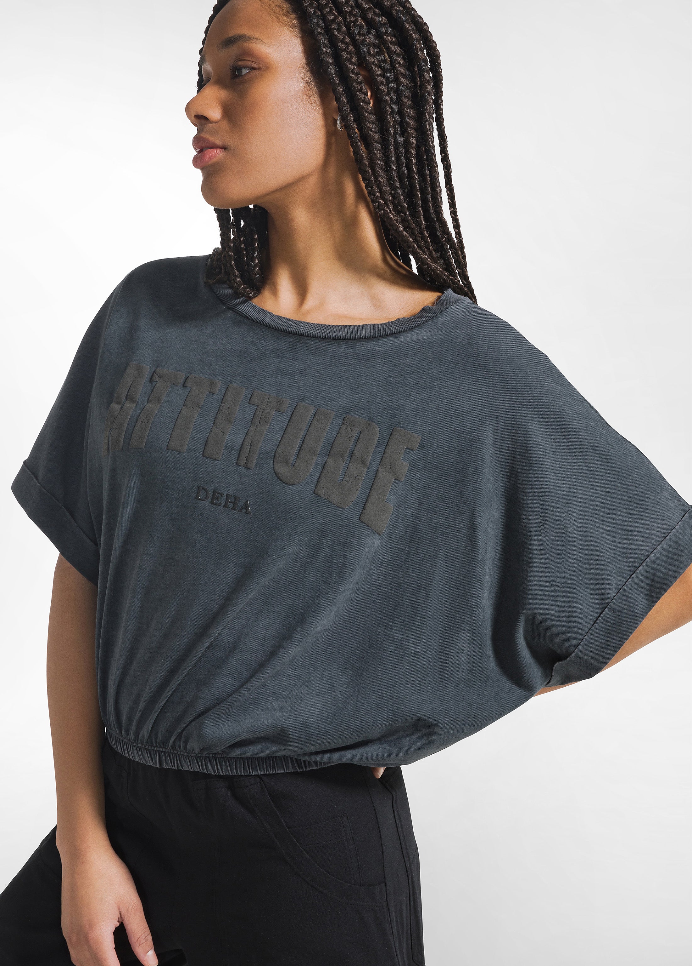deha-t-shirt-ampia-effetto-sfumato-nero image 3