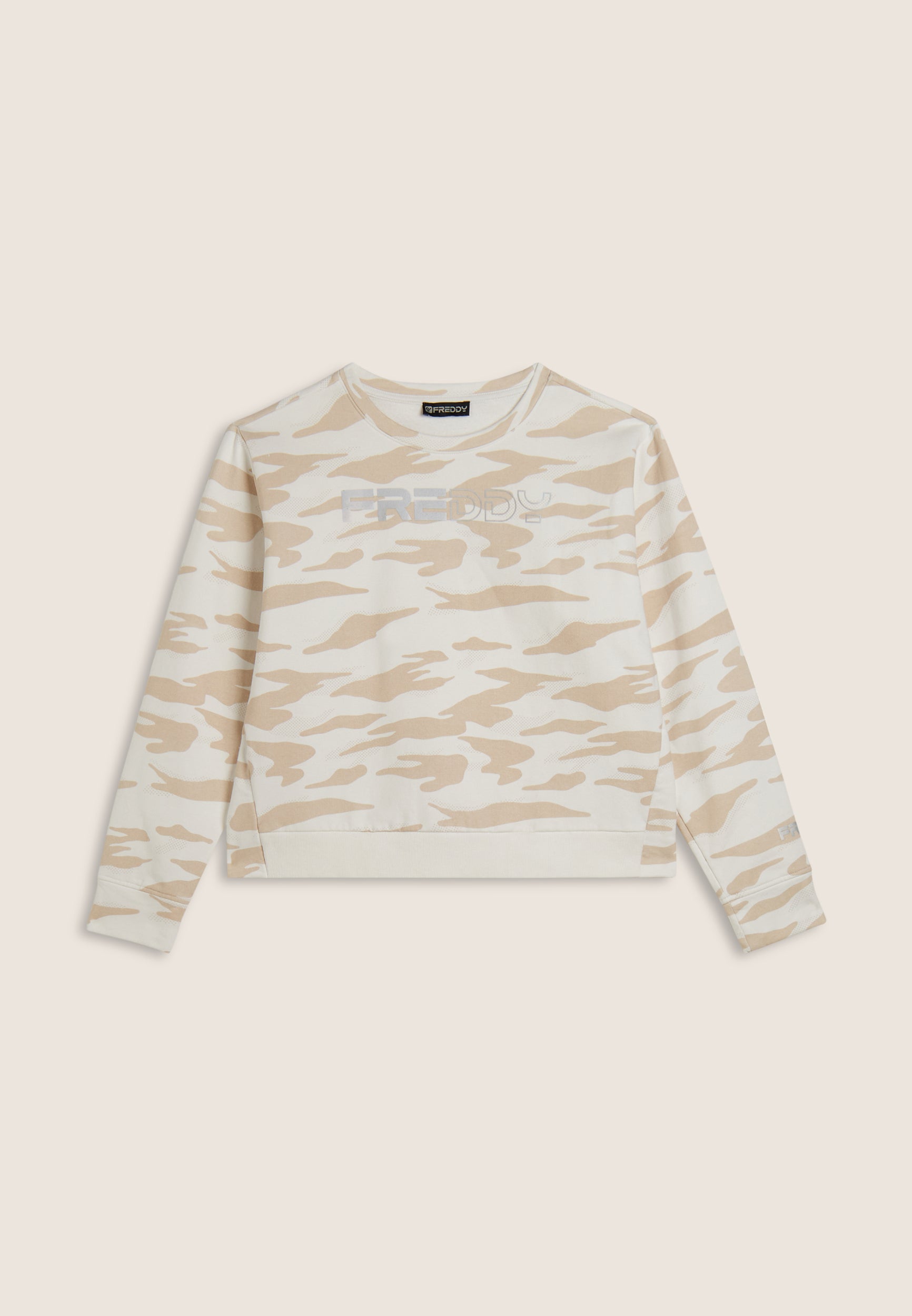 freddy-felpa-cropped-donna-girocollo-logo-perlato-camouflage image 8