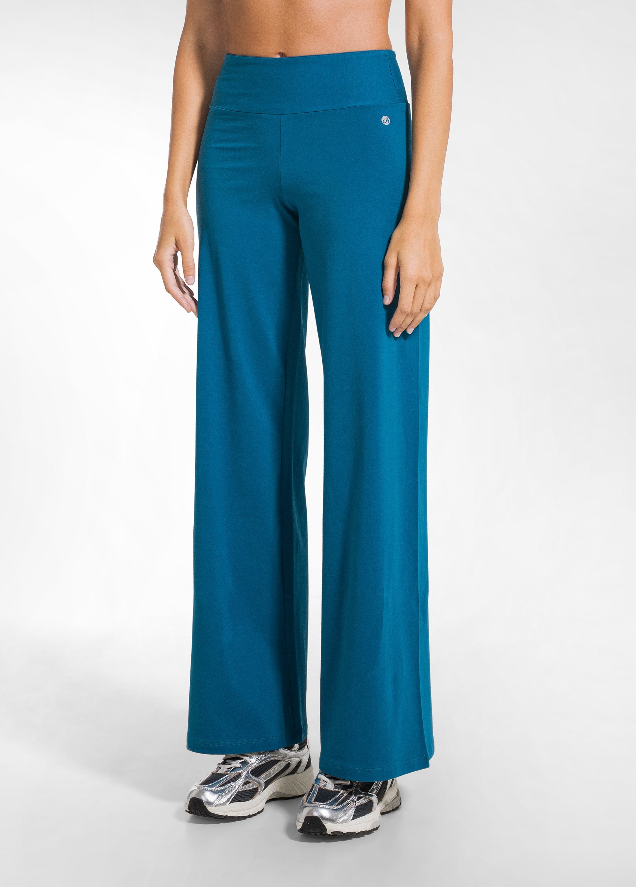 deha-pantaloni-jersey-stretch-fondo-elasticizzato-verde image 2