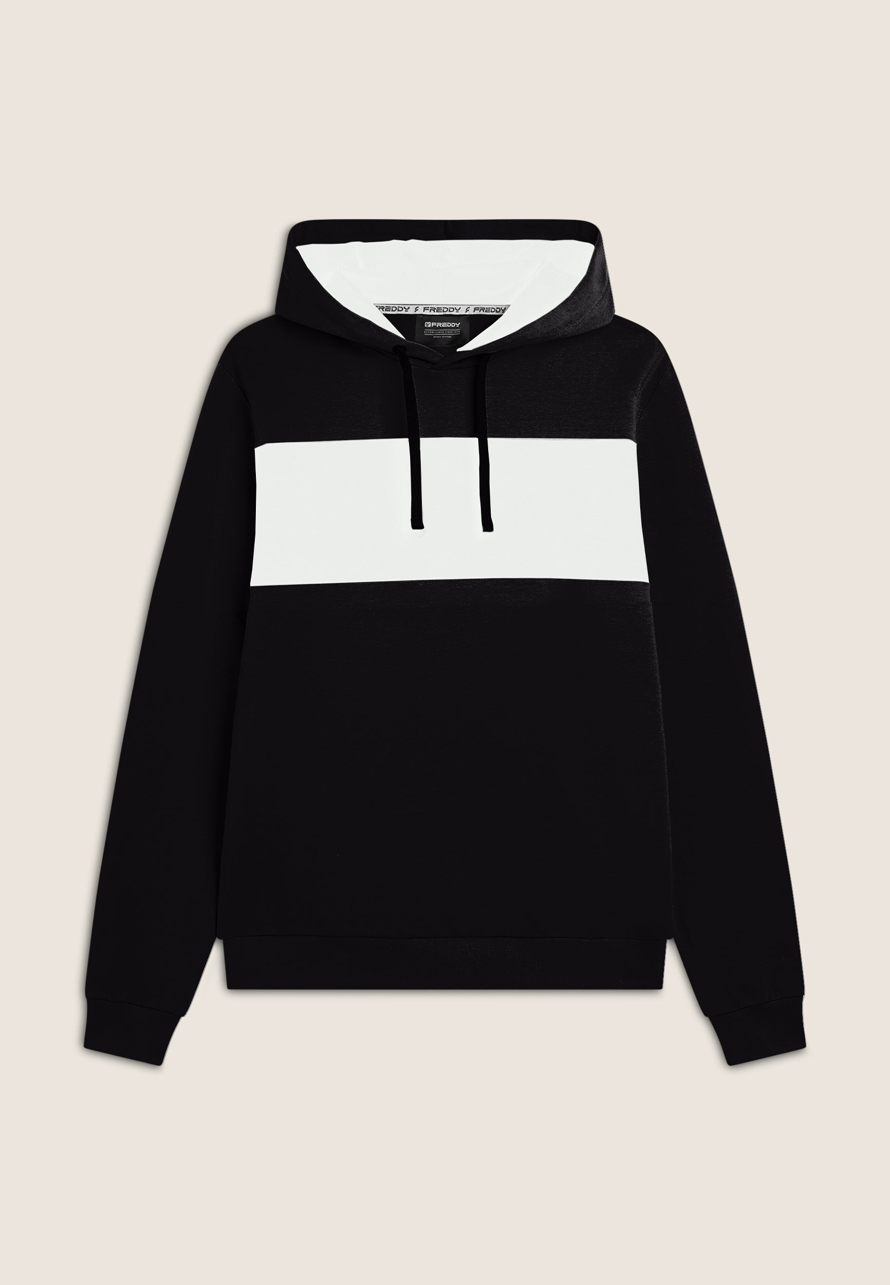 freddy-felpa-uomo-regular-fit-con-cappuccio-e-zip-color-block image 4