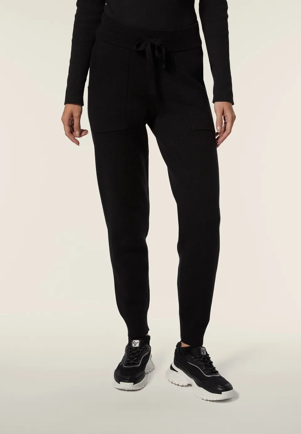 freddy-pantalone-tricot-rasata-con-polsini-e-vita-a-coste image 1
