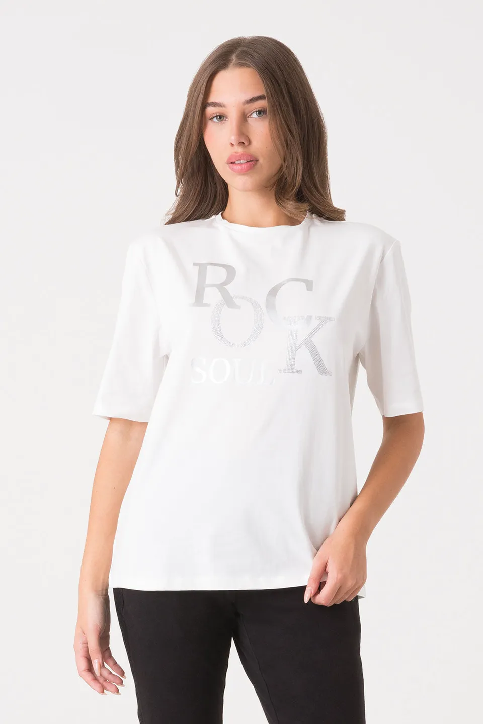 dimensione-danza-t-shirt-stampata-over-cotone-jersey-stretch-donna image 1