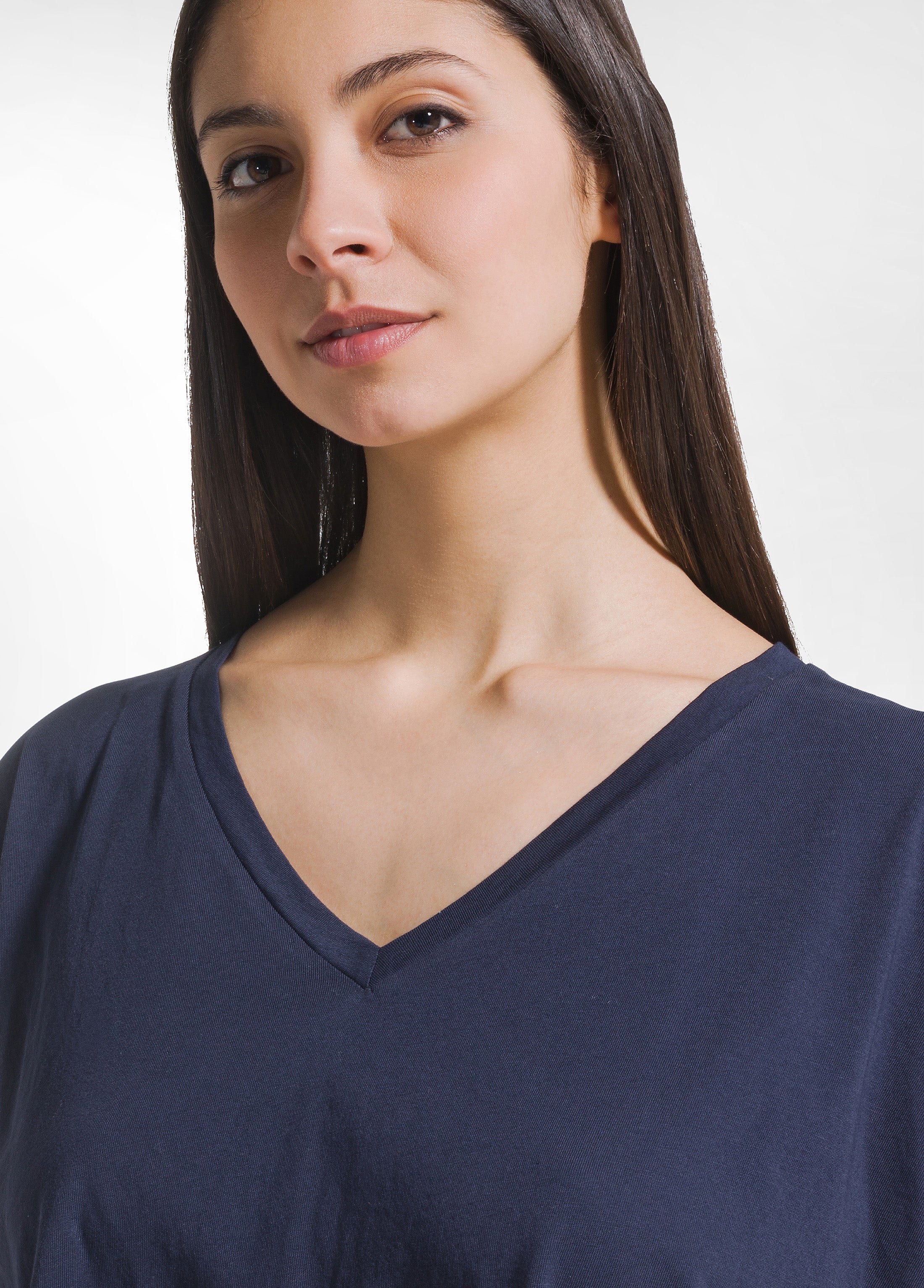 deha-t-shirt-loose-fit-in-jersey-organico-blu image 3
