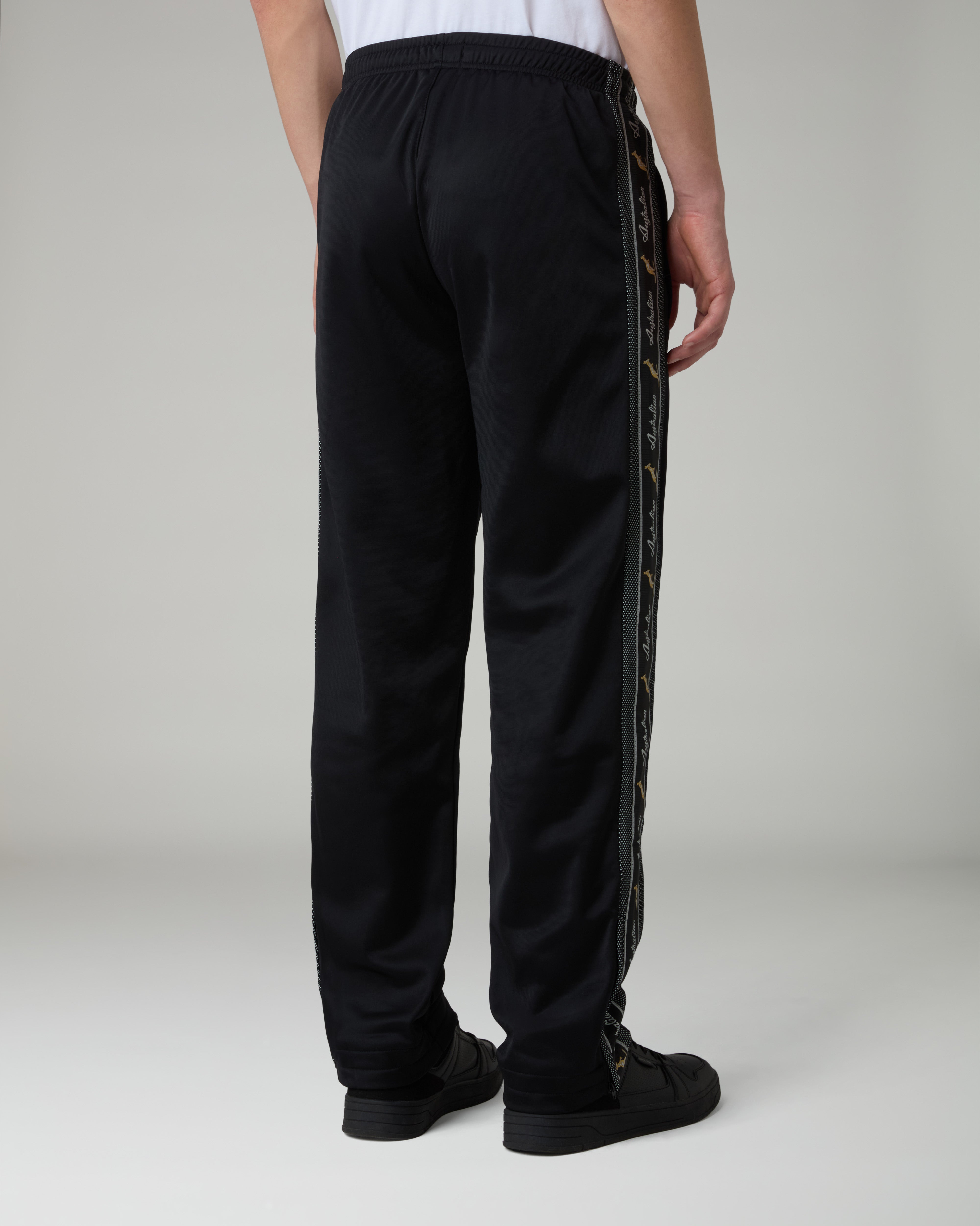 australian-black-tape-track-pants-pantalone-tuta-in-acetato-nero-made-in-italy image 3