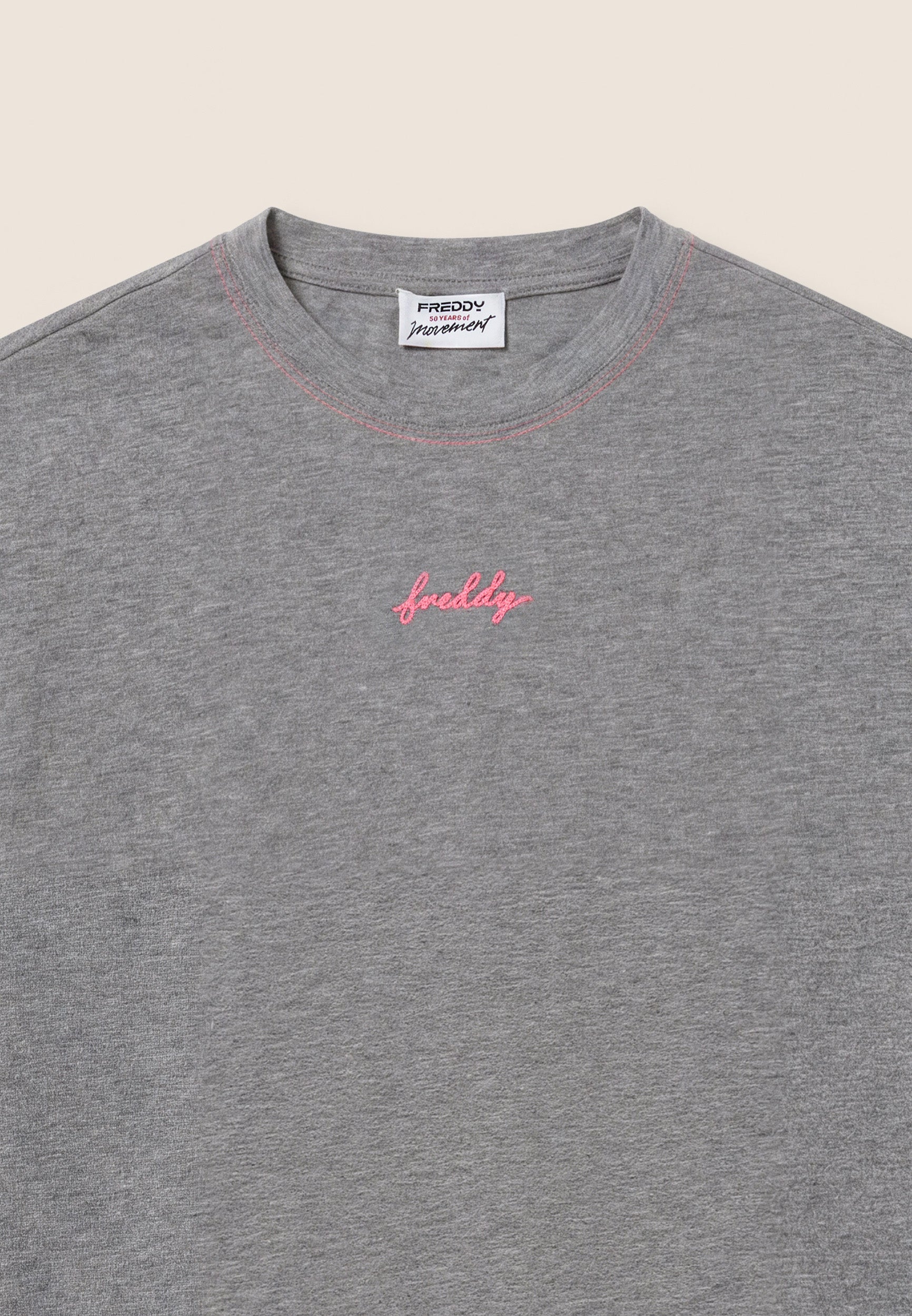 freddy-t-shirt-comfort-donna-in-jersey-m-lange-con-dettagli-fluo image 3
