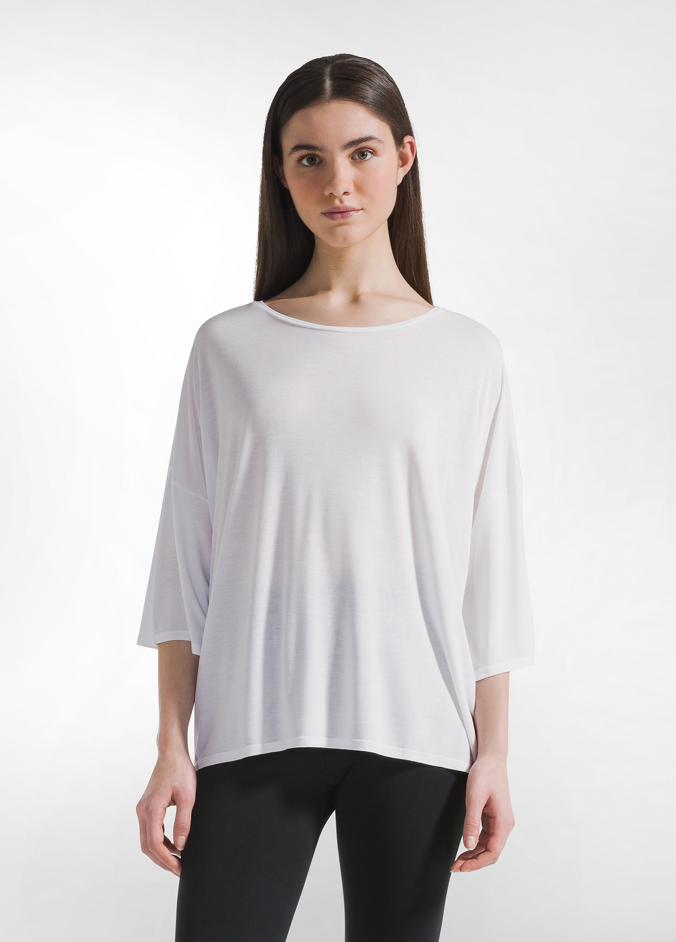 deha-d42044-t-shirt-yoga-oversize-tinta-unita-bianco image 5