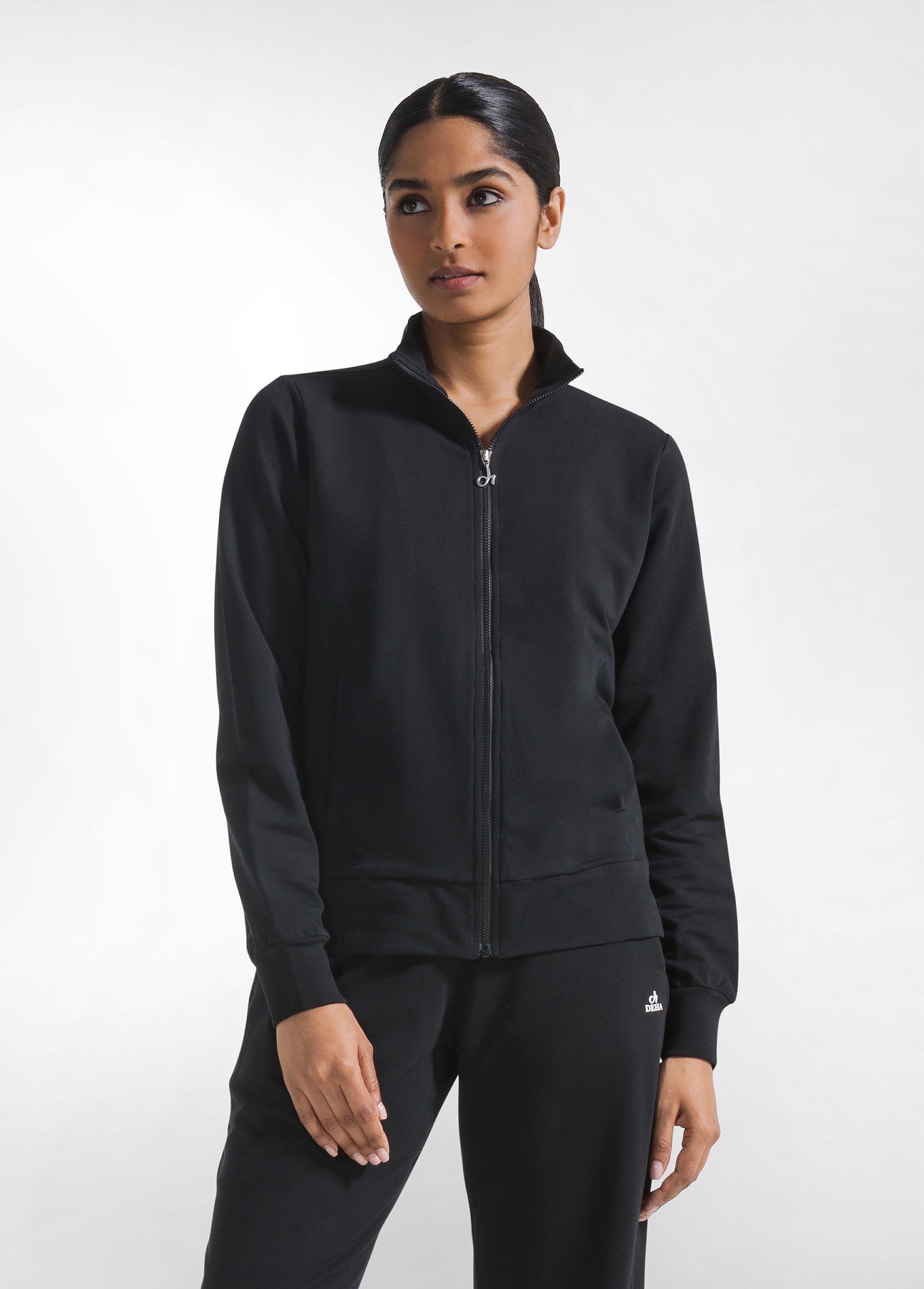 deha-d42240-felpa-leggera-core-con-zip-nero image 1