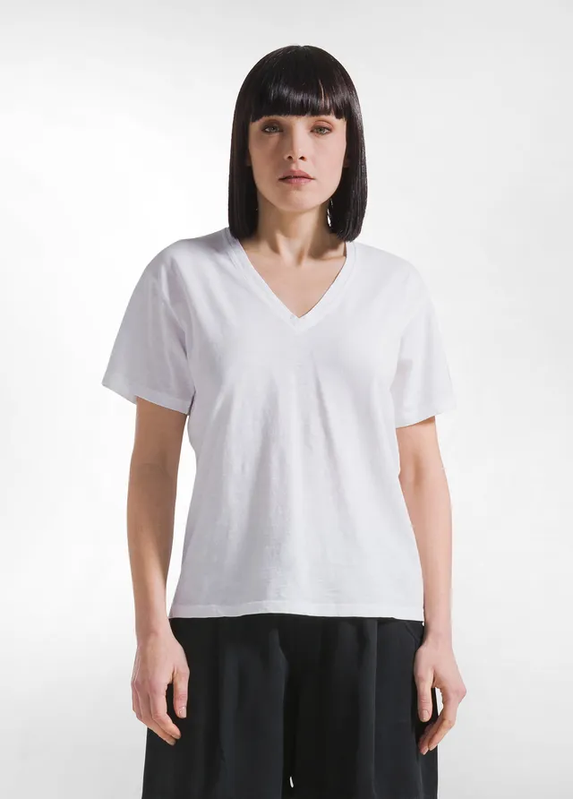 deha-d42515-t-shirt-flamm-scollo-ampio-bianco image 1