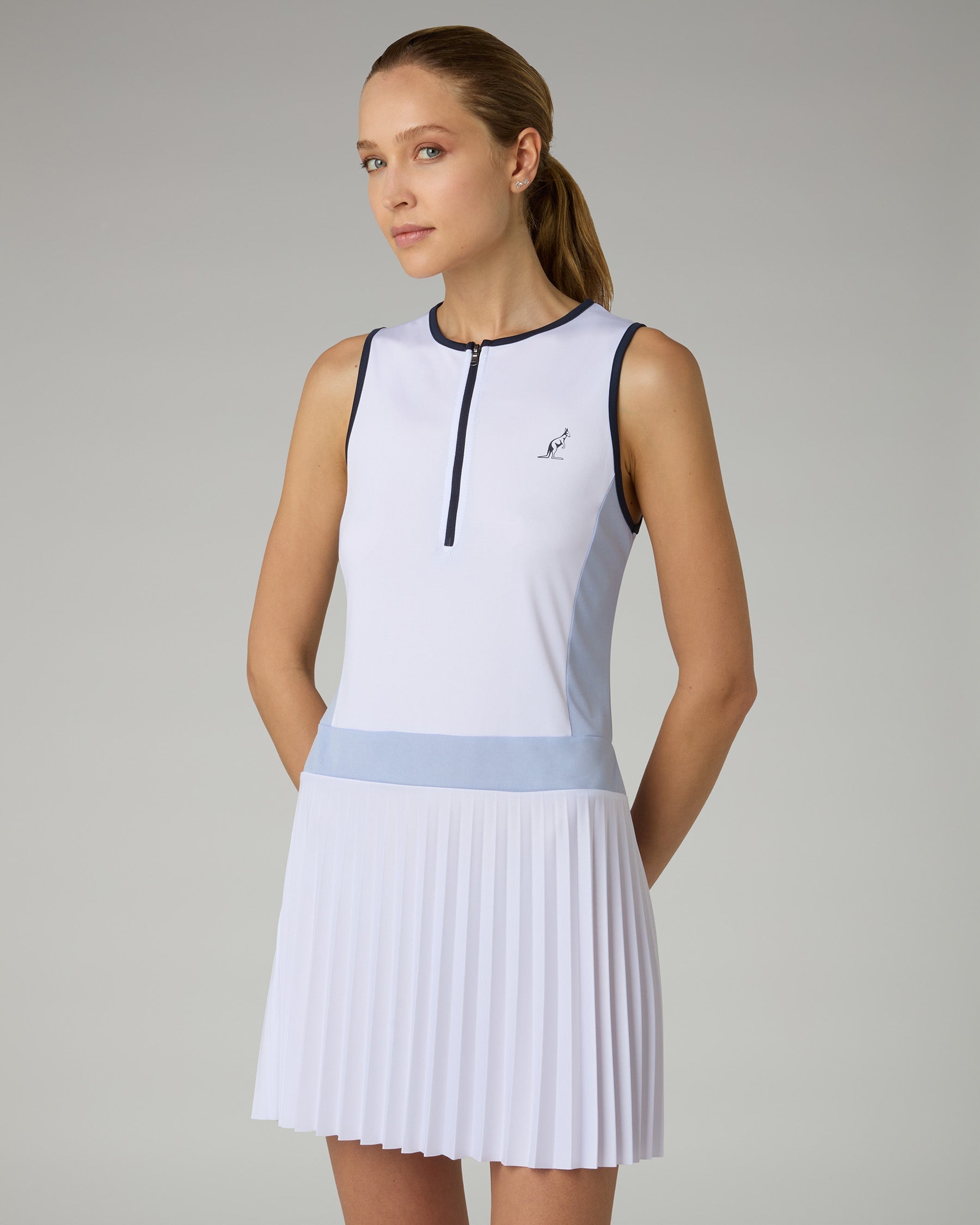 australian-absinth-dress-abito-tennis-elasticizzato-bianco-plissettato image 1