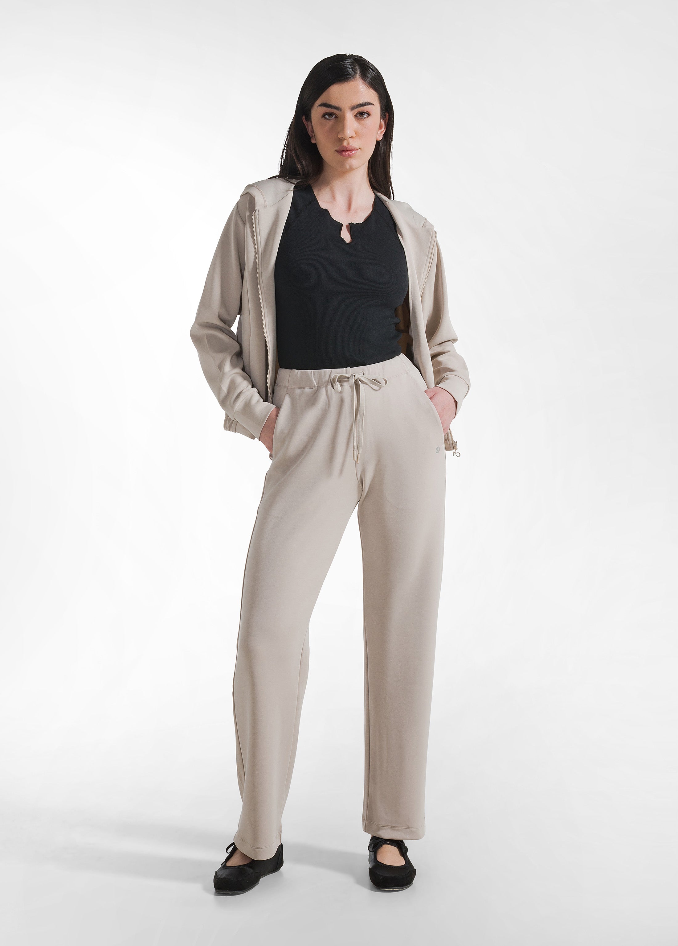 deha-pantalone-dritto-soft-touch-beige-d22005-modal-comfort image 1