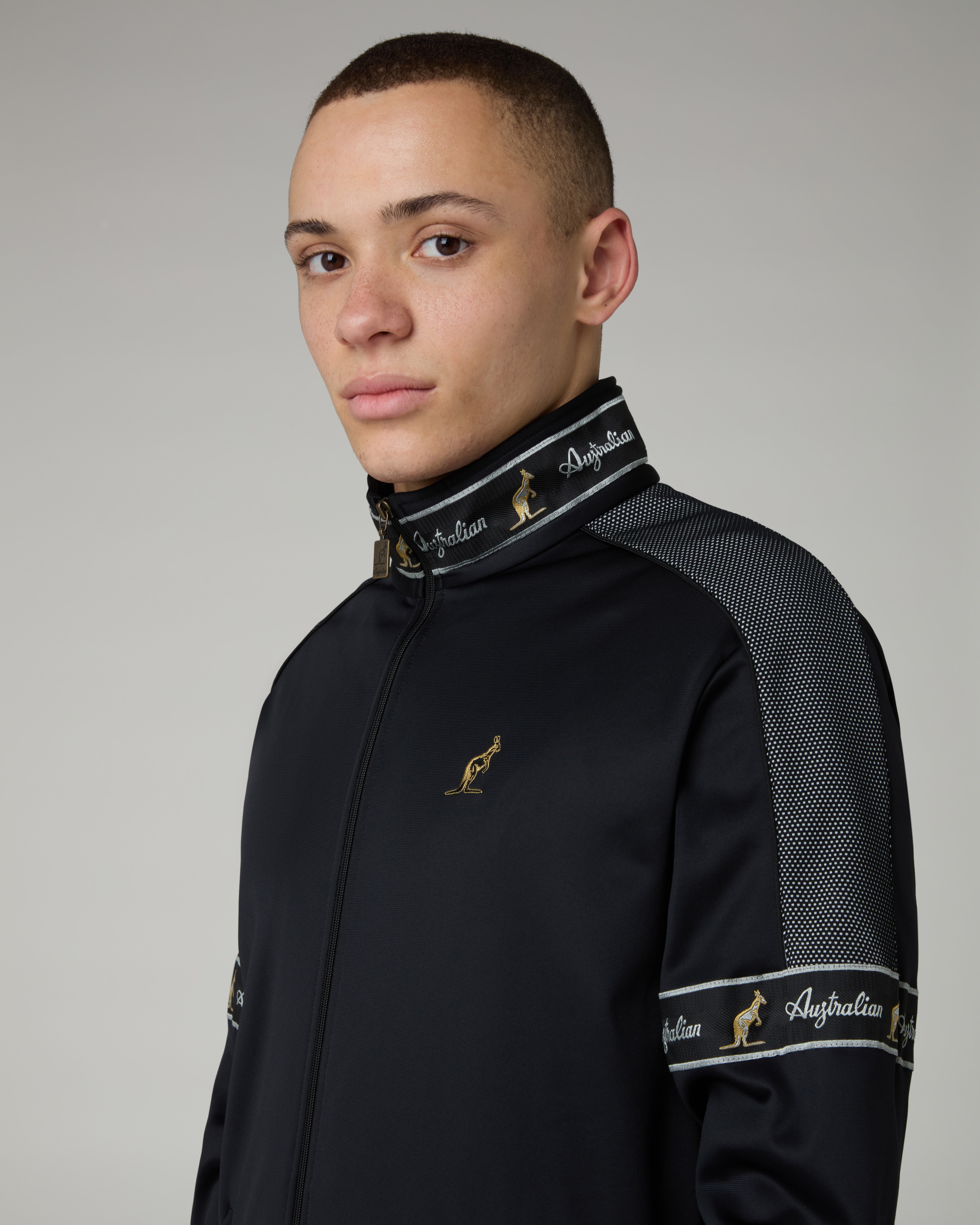australian-black-tape-track-jacket-giacca-in-acetato-nera image 4