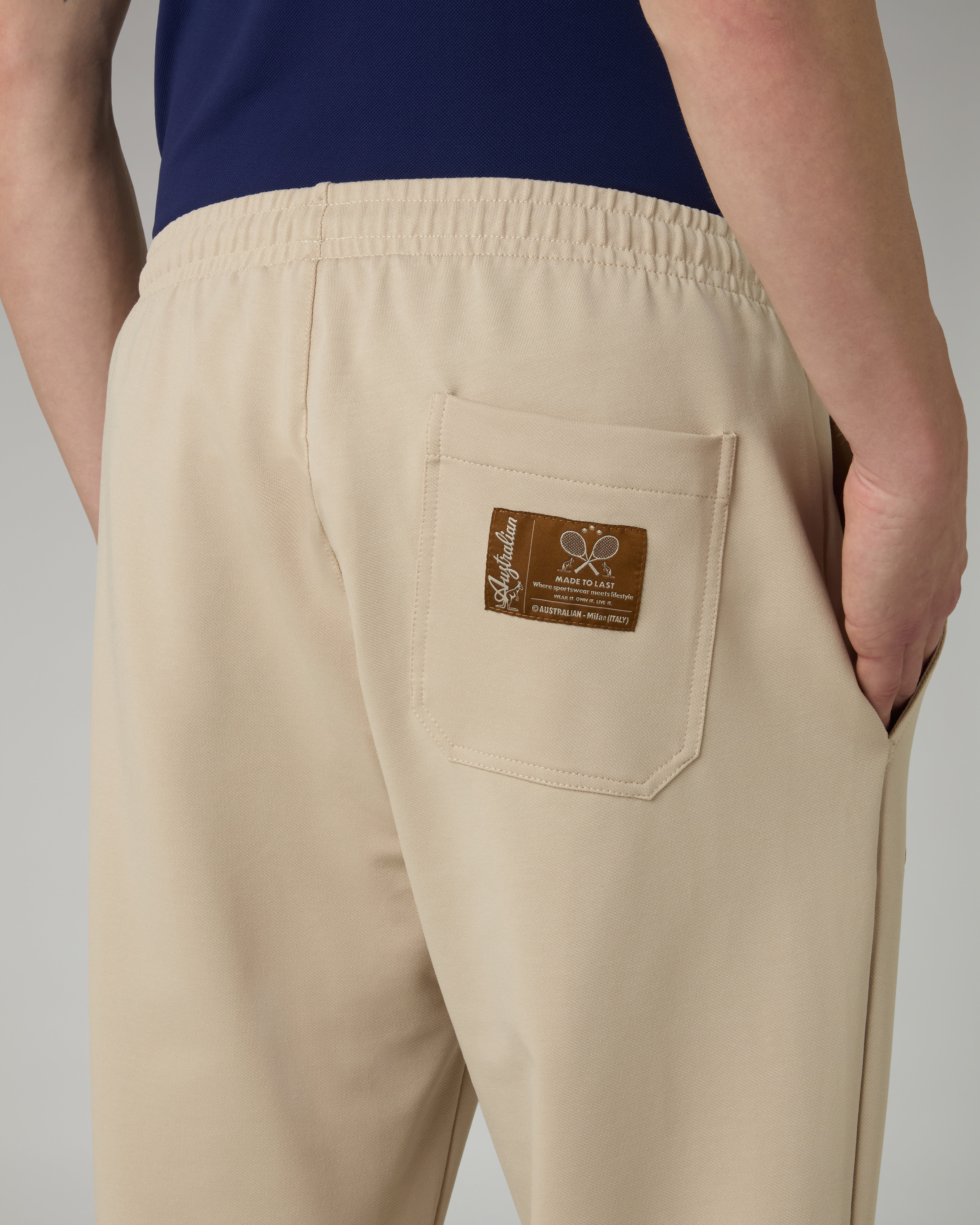australian-dream-track-pant-cotone-sabbia-logo-ricamato-made-in-italy image 5