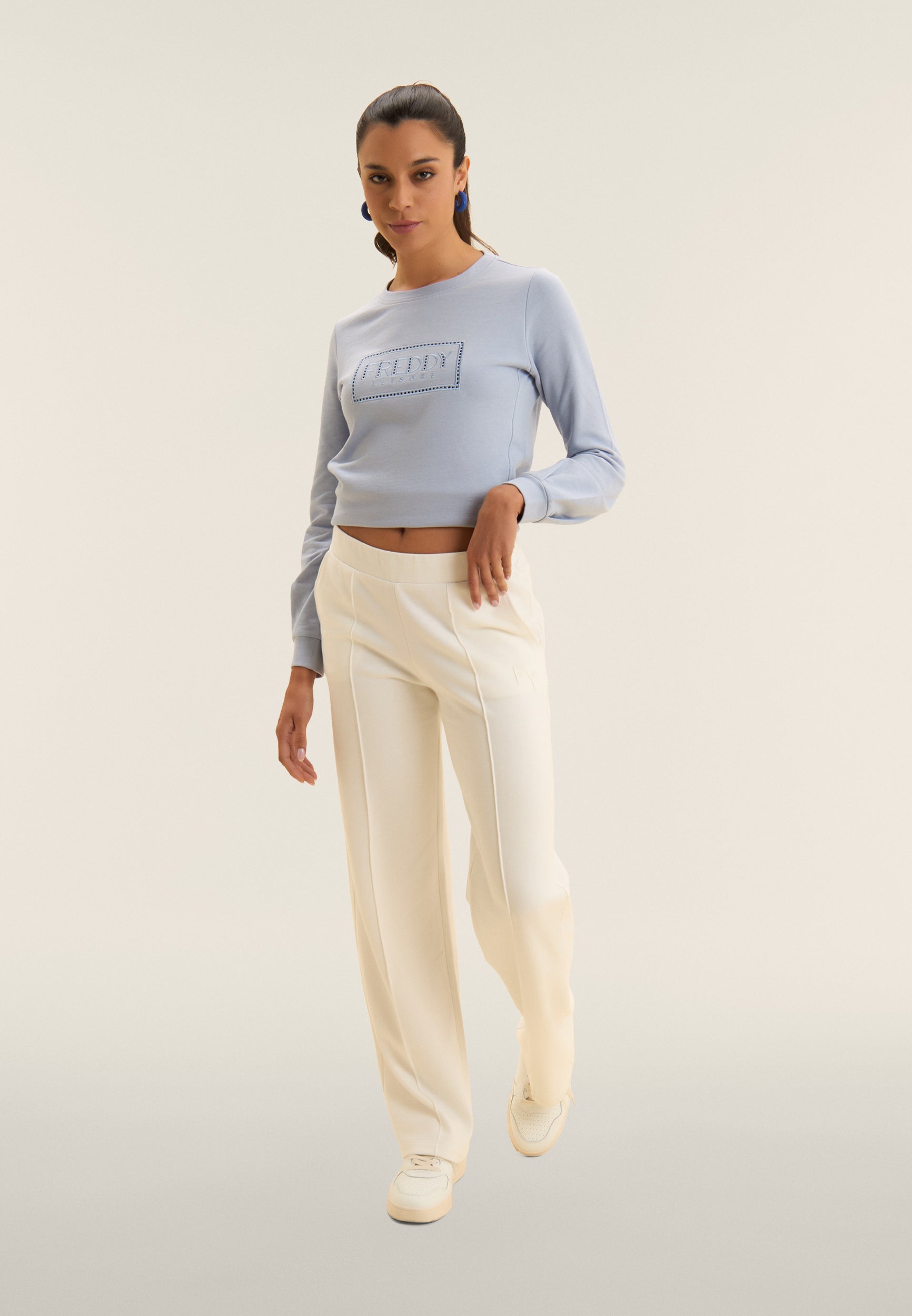 freddy-pantaloni-sportivi-wide-leg-con-logo-fy-ricamato image 2