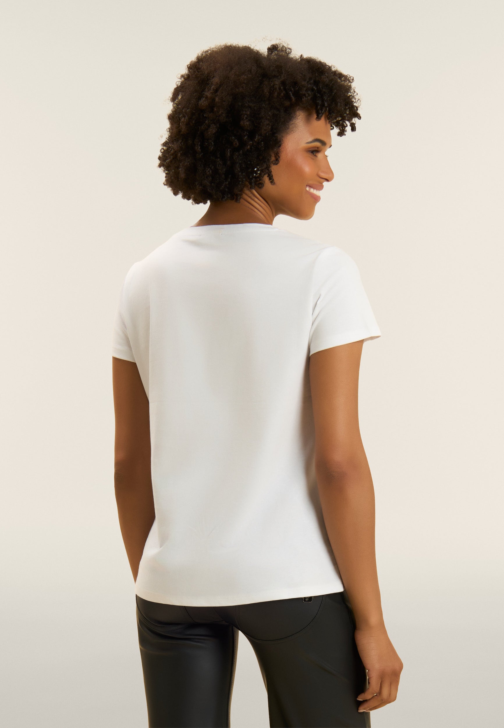 freddy-t-shirt-donna-cotone-supima-con-strass-e-inserto-mesh image 3