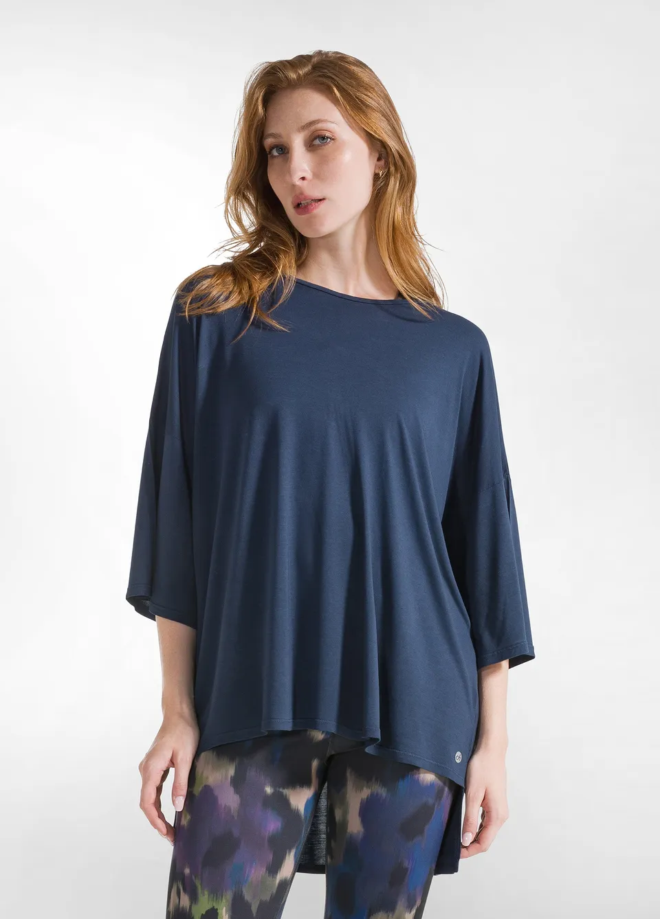 deha-t-shirt-maxi-in-viscosa-blu-ecovero image 1