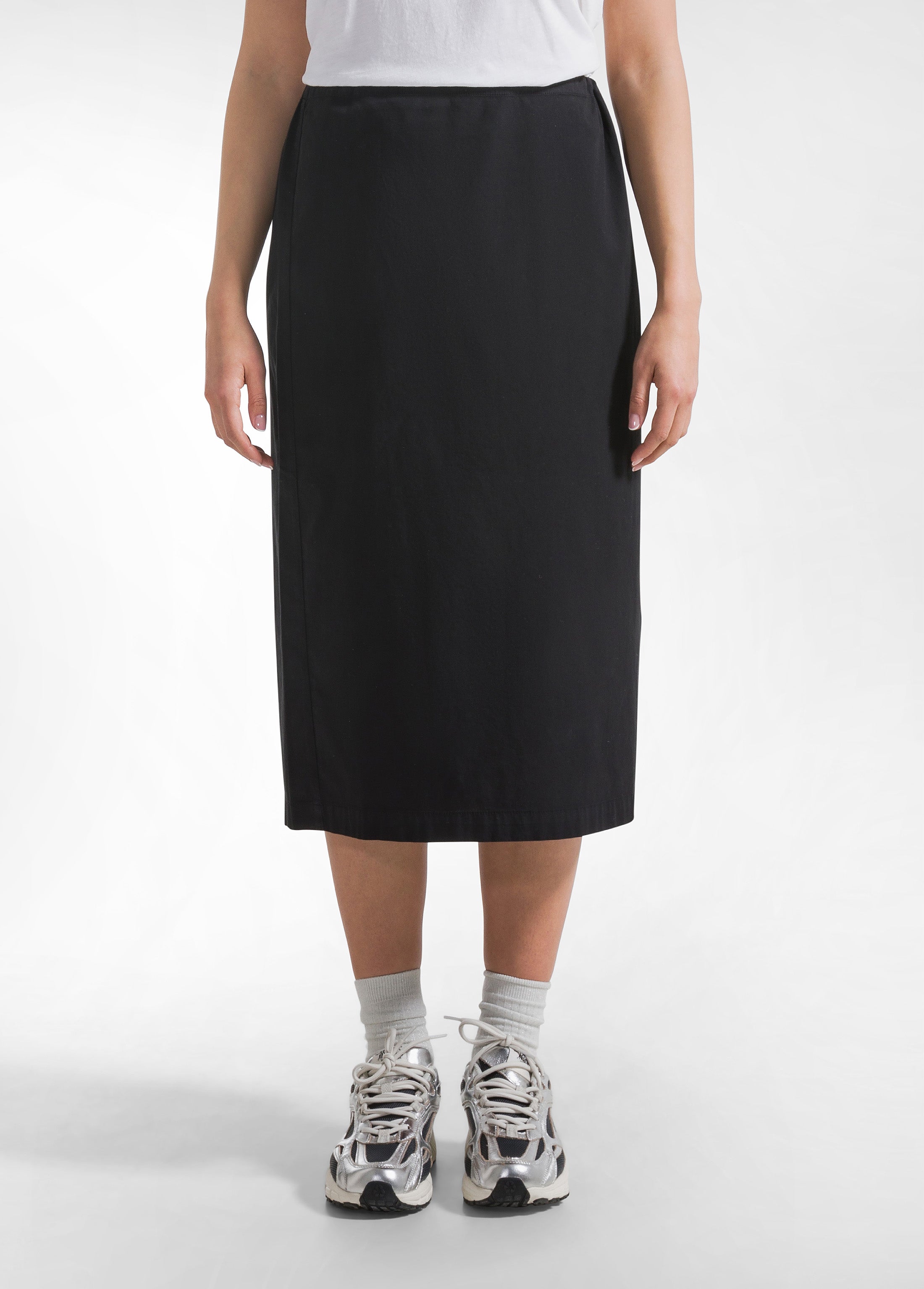 deha-gonna-a-matita-in-popline-elasticizzato-nera-gonna-donna image 2