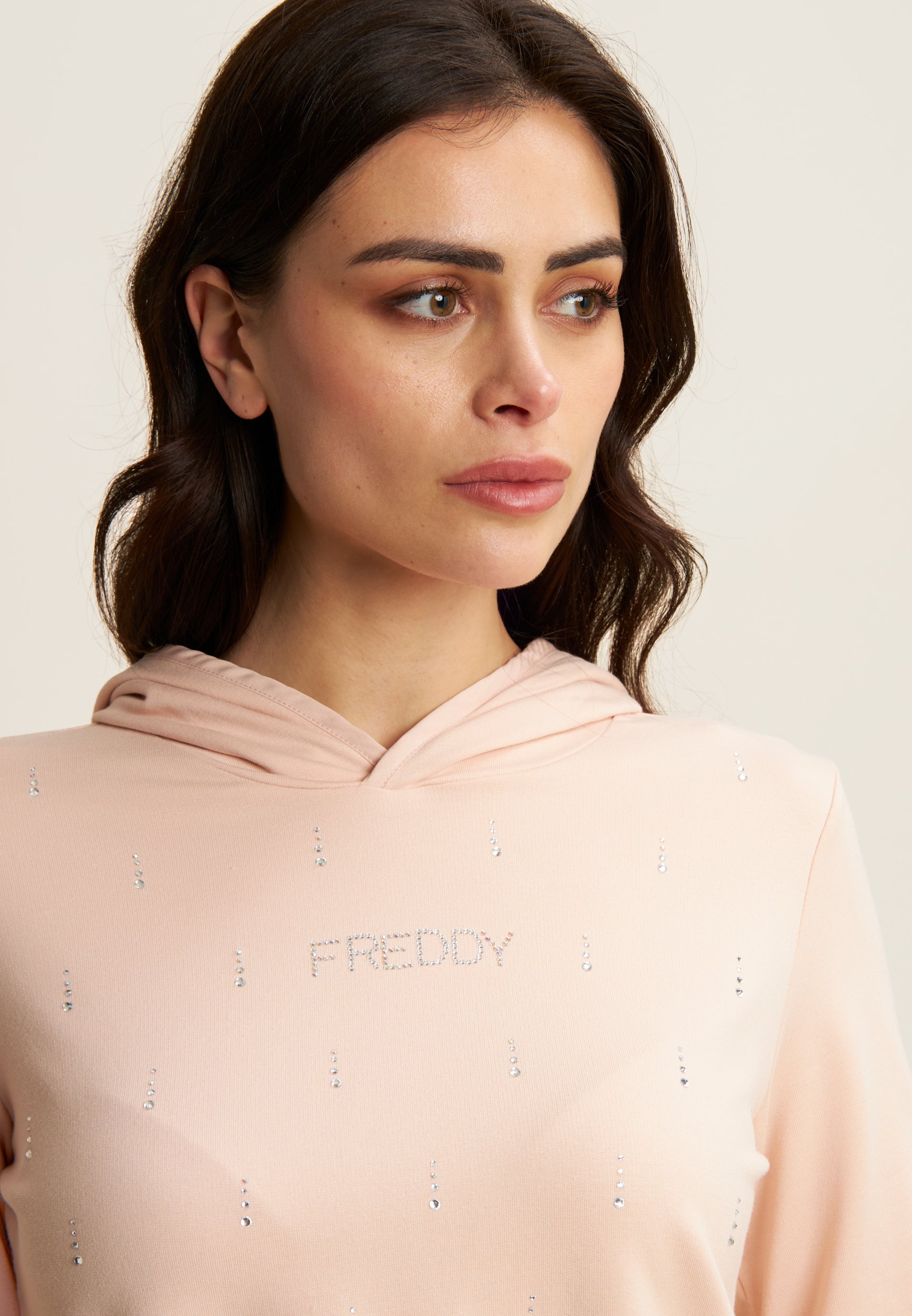 freddy-felpa-con-cappuccio-donna-strass-french-terry-modal image 4