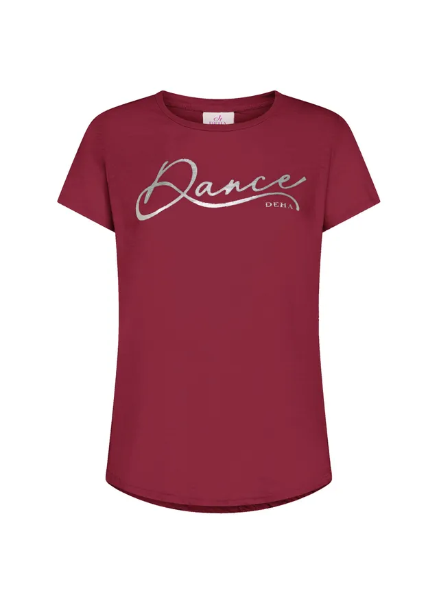 deha-t-shirt-con-stampa-in-cotone-flamm-rosso-d42512 image 1