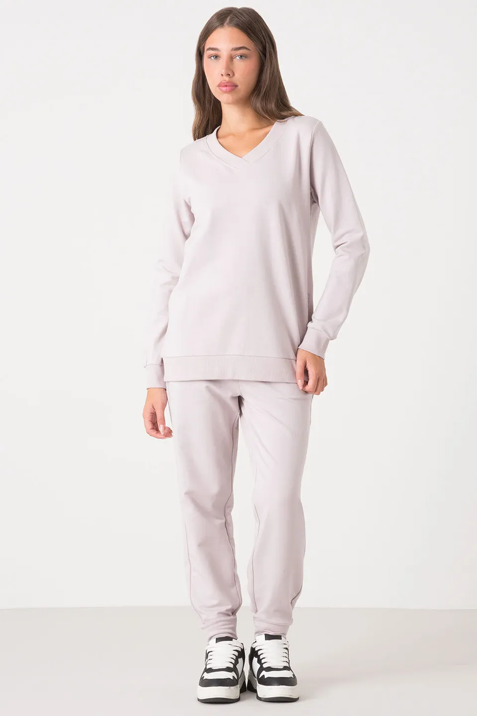 dimensione-danza-maxi-maglia-scollo-a-v-con-spacco-laterale-donna image 1