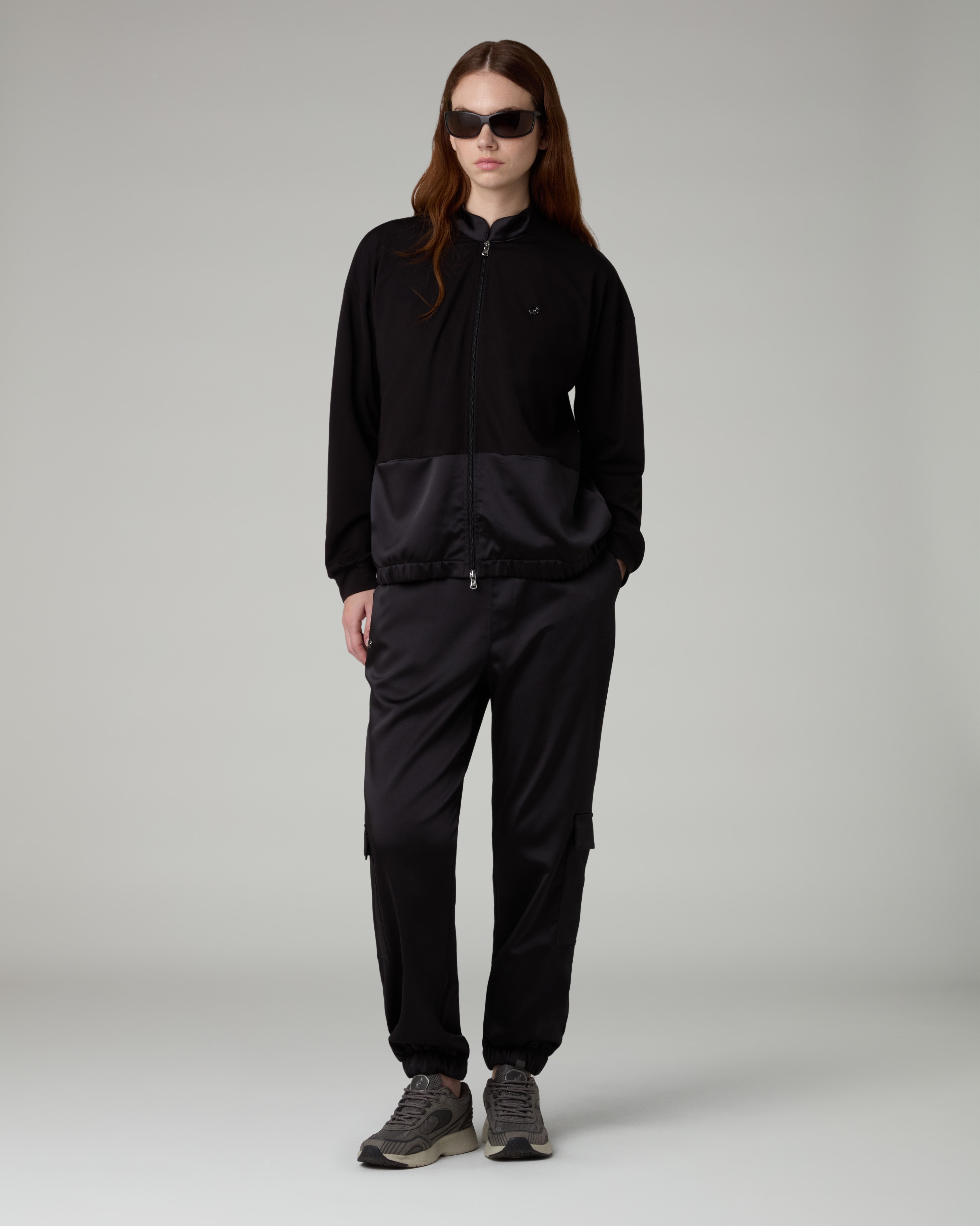 australian-glam-track-jacket-giacca-bomber-nera-full-zip image 1