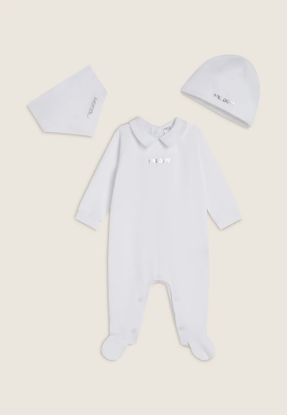 freddy-tutina-neonato-3-pezzi-con-cuffia-e-bavaglino image 1