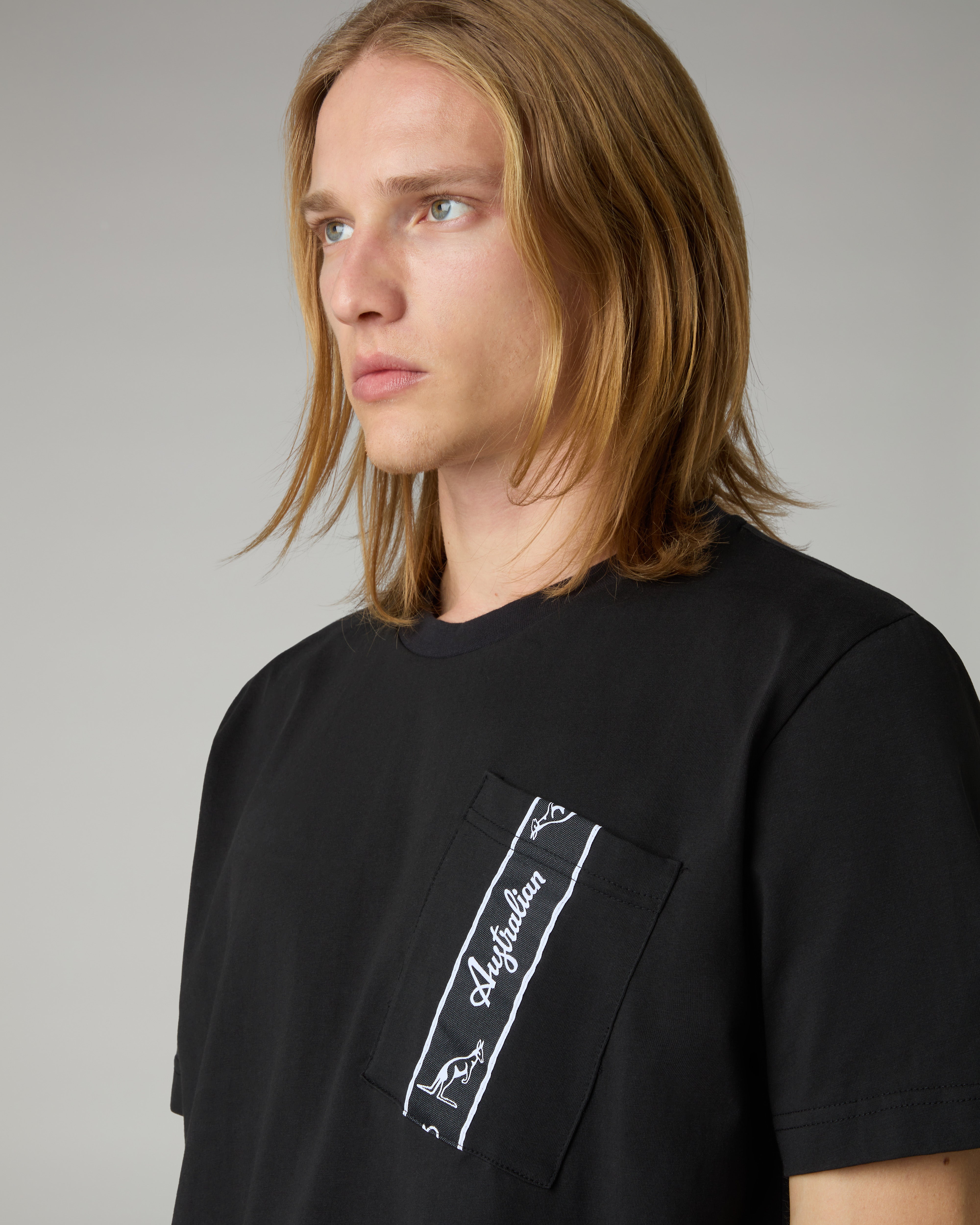 australian-pocket-t-shirt-t-shirt-cotone-nera-con-tasca image 4