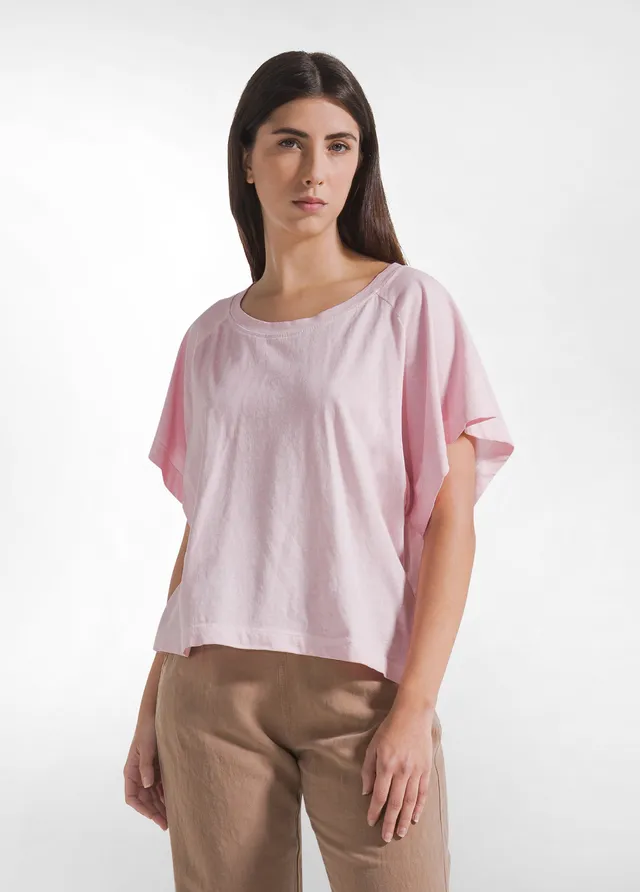 deha-t-shirt-effetto-sfumato-in-cotone-organico-rosa image 1