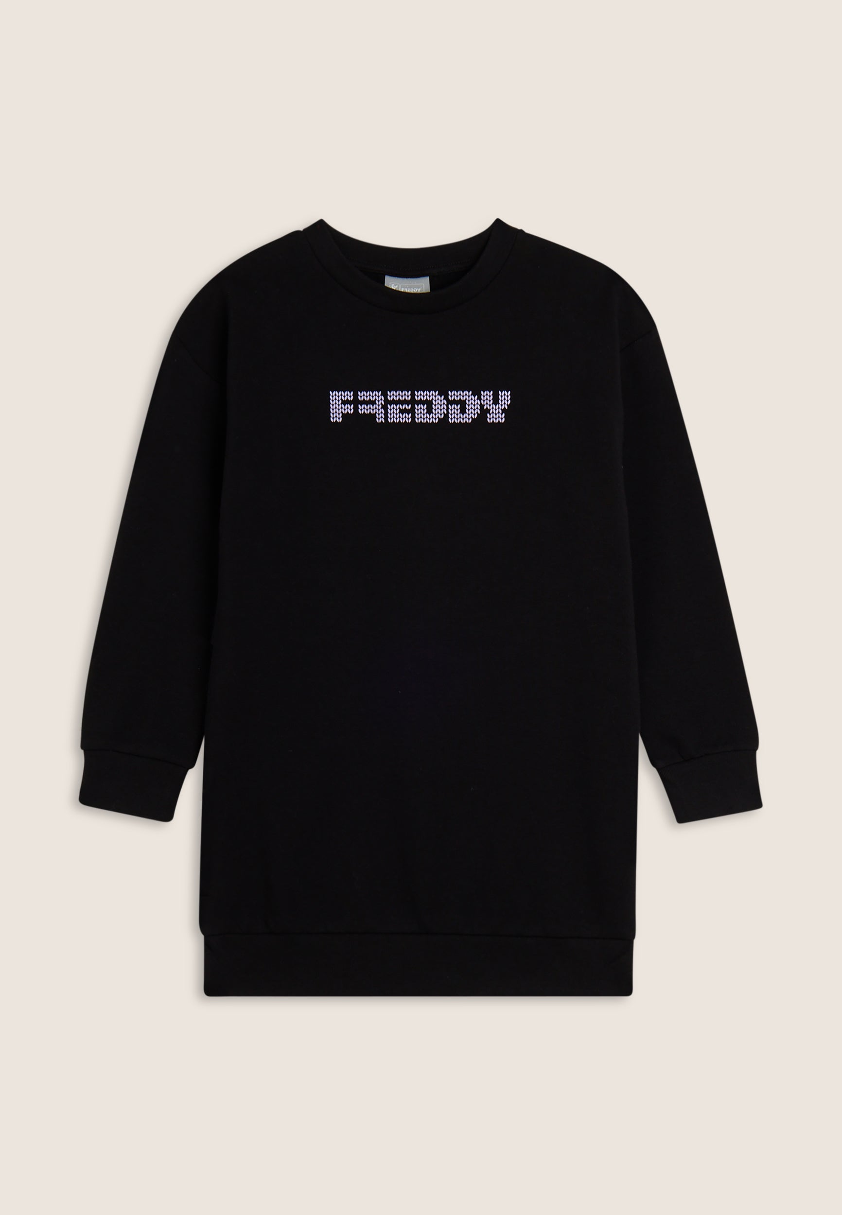 freddy-felpa-maxi-bambina-girocollo-logo-tricot image 1